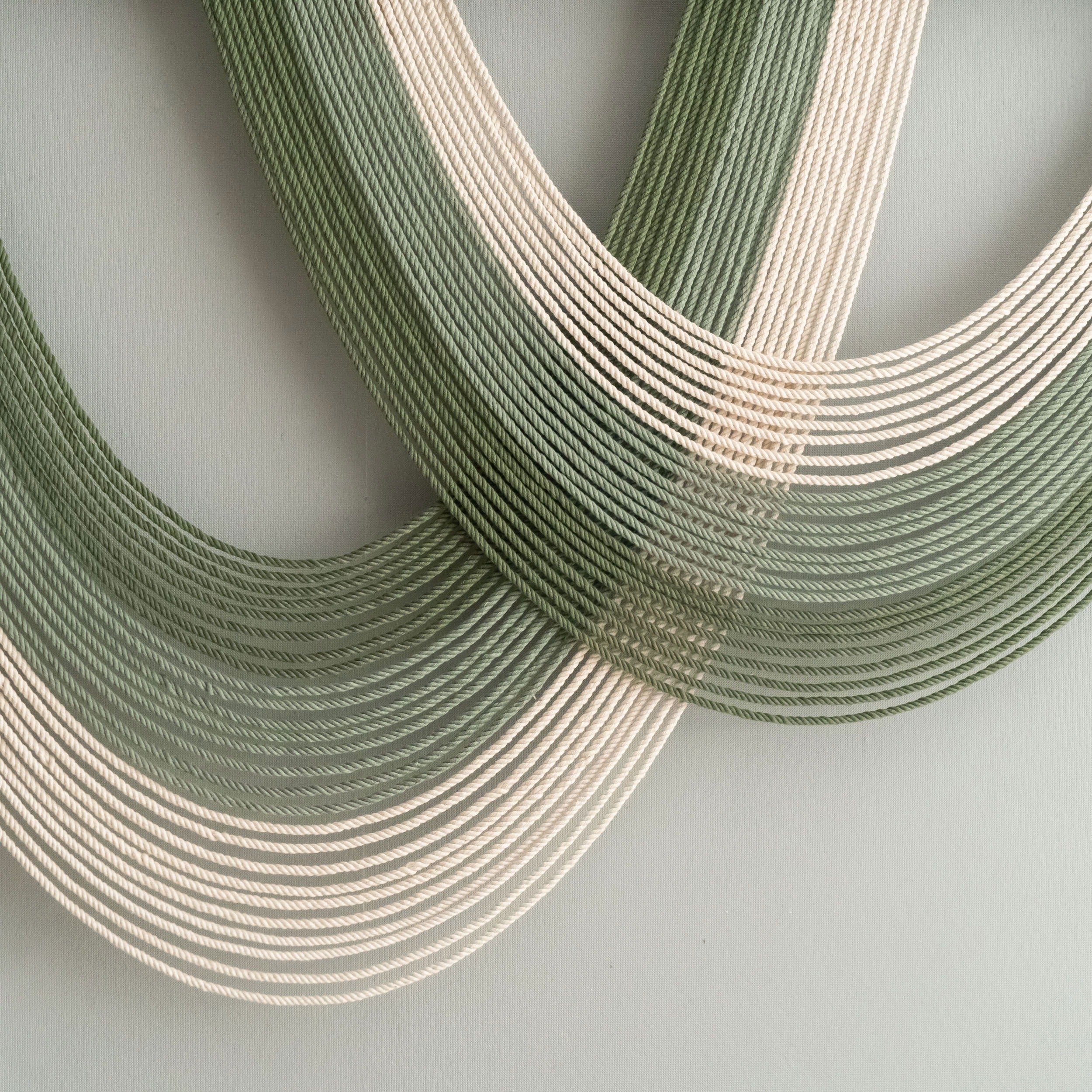 The Wave Wall Hanging - Green Boho Wall Art V89