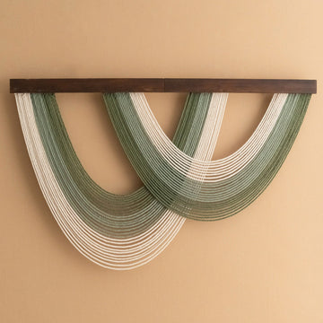 The Wave Macrame Jellyfish Wall Hanging - Green Boho Wall Art V89