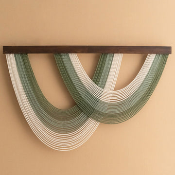 The Wave Wall Hanging - Green Boho Wall Art V89