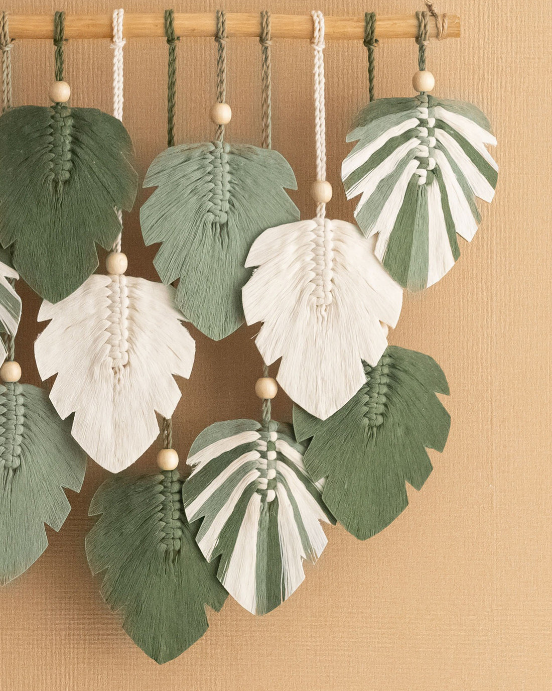 Macrame Leaf Wall Hanging Macrame Wood Decor Rustic Wall Decor and Macrame Wall Art L49