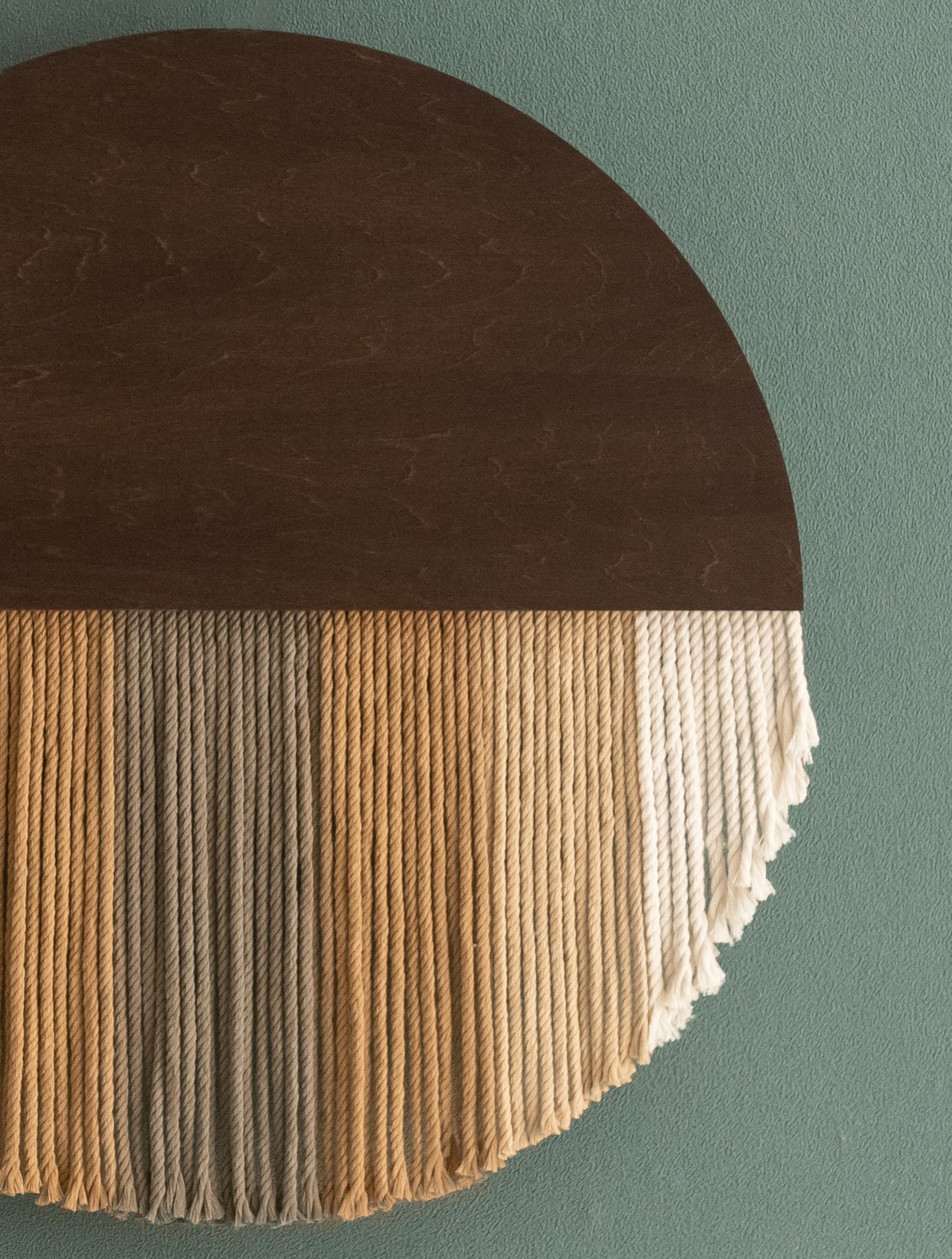 Lunar Memory Wall Hanging – Round Macrame Moon Art for Home V07