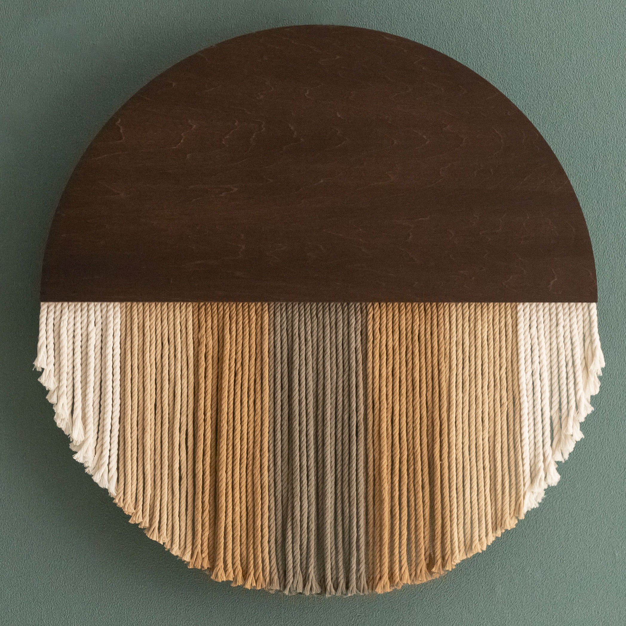 Lunar Memory Wall Hanging – Round Macrame Moon Art for Home V07