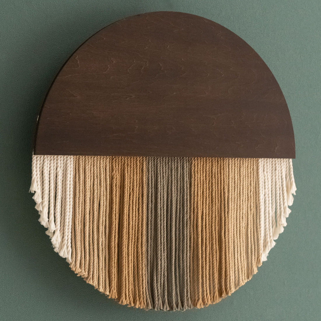 Lunar Memory Wall Hanging – Round Macrame Moon Art for Home V07