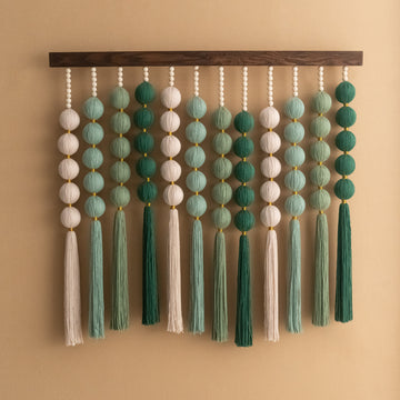 Green Pearls Macrame Wall Hanging – Wall Hanging Decor and Fiber Wall Art U27