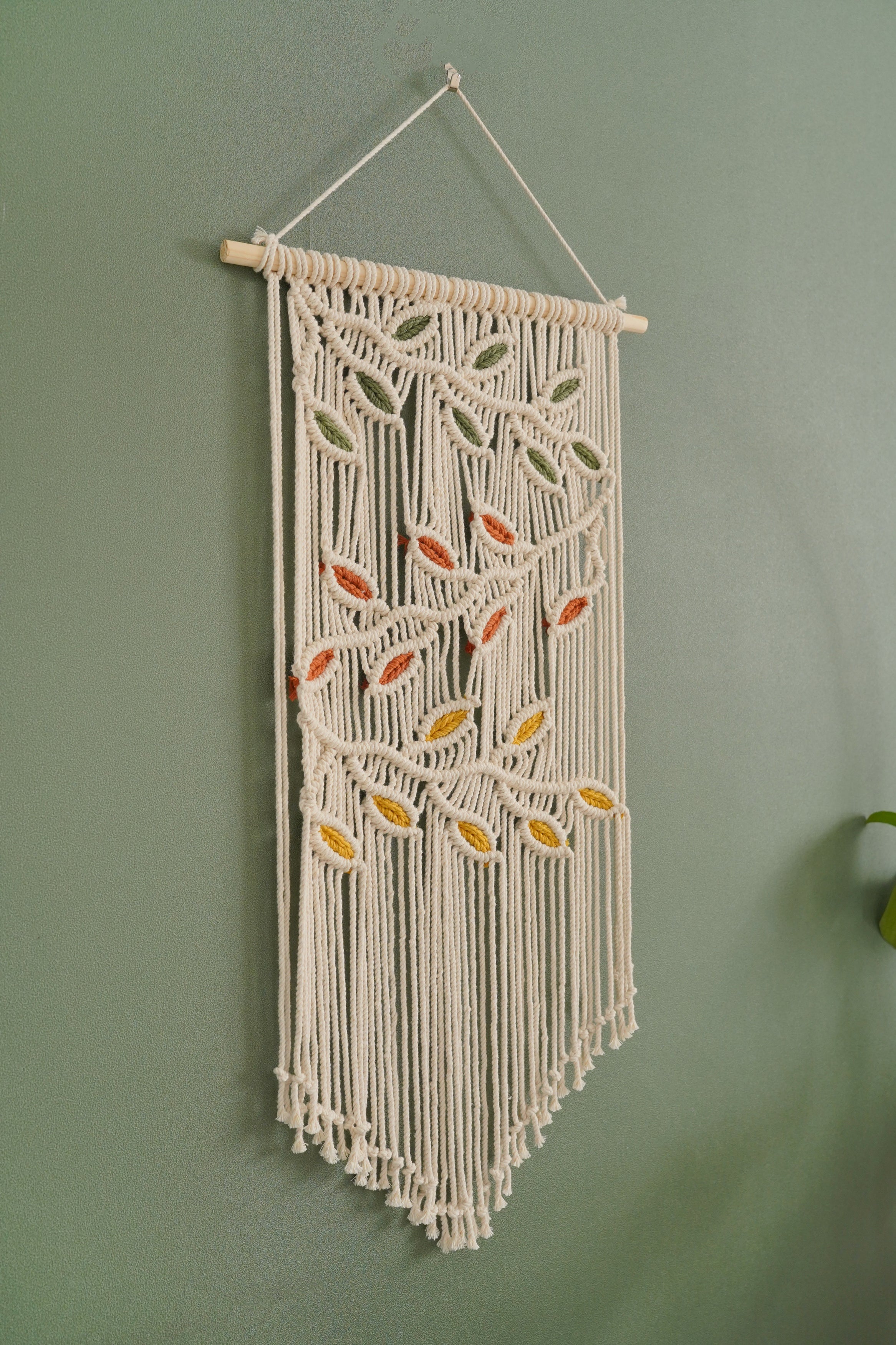 Macrame Wall Hanging Boho Wall Decor with Fiber Wall Art W16