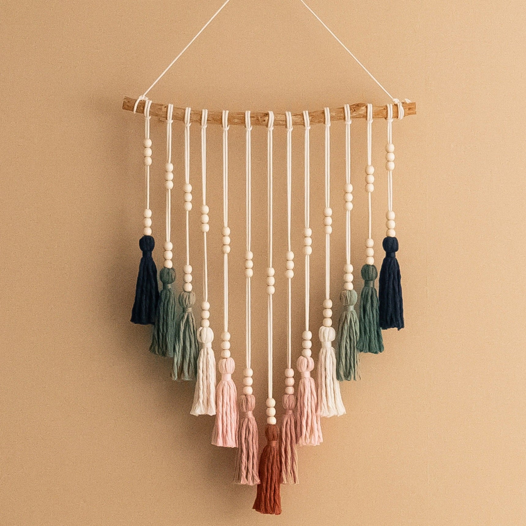 Macrame Tassel Fiber Wall Hanging - Boho Colorful Wall Art Decor V85
