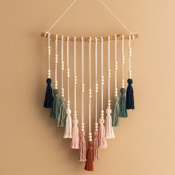 Macrame Tassel Fiber Wall Hanging - Boho Colorful Wall Art Decor V85