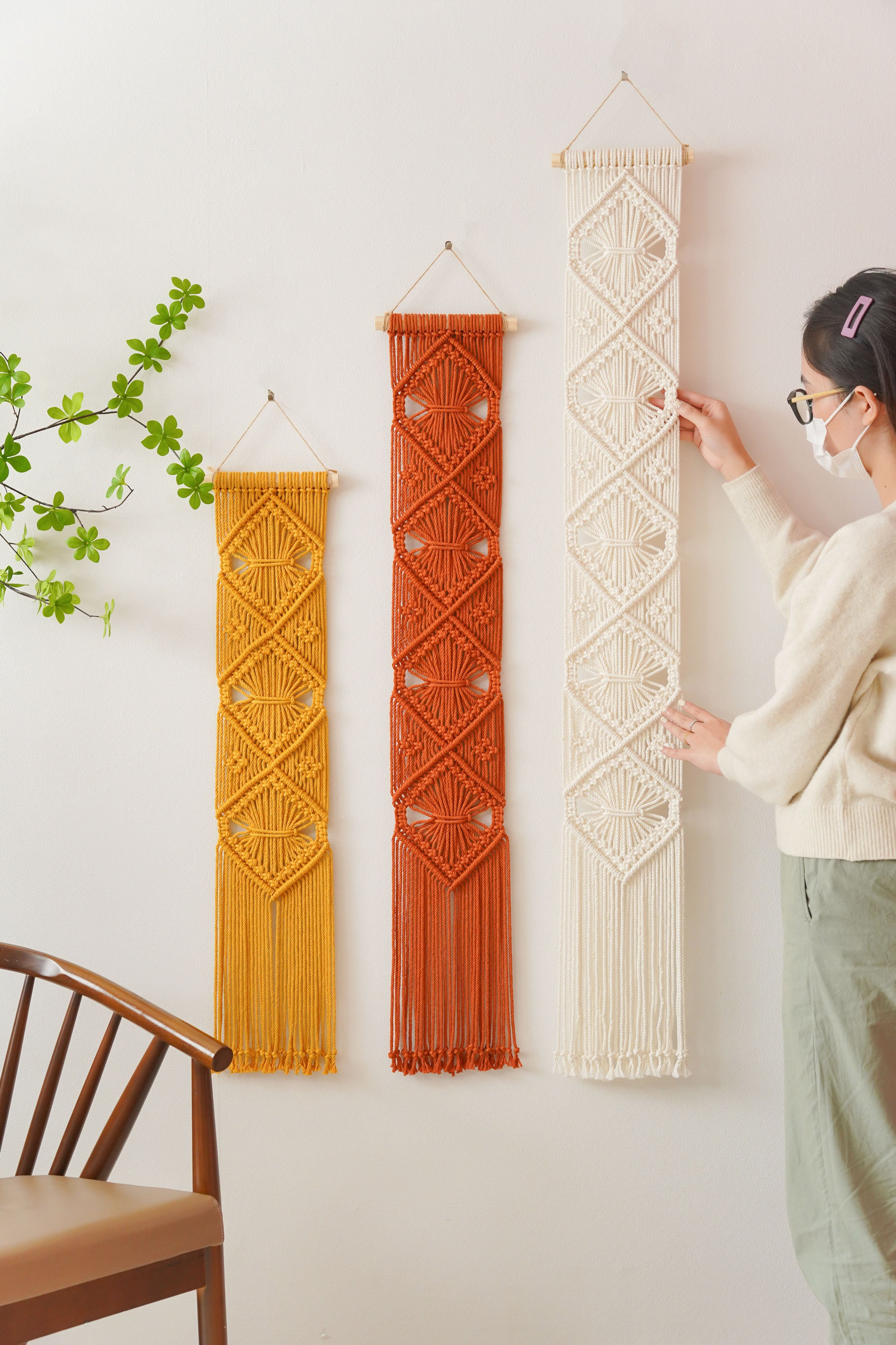 Macrame Wall Hanging Cotton Modern Wall Decor for Boho Home W05
