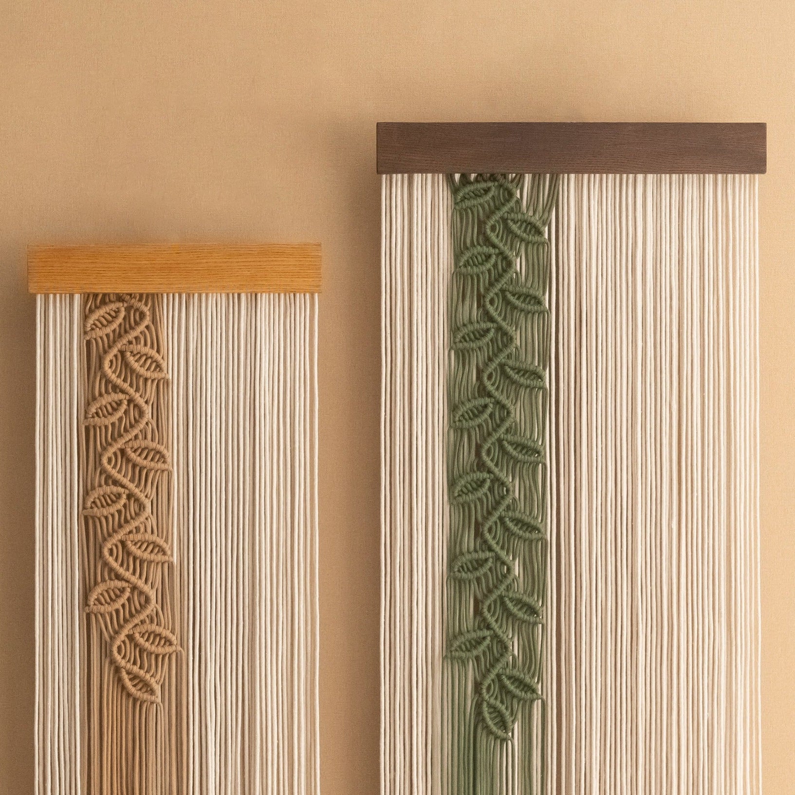 Leafline Wall Hanging – Macrame Leaf Vine Art for Boho Home V95