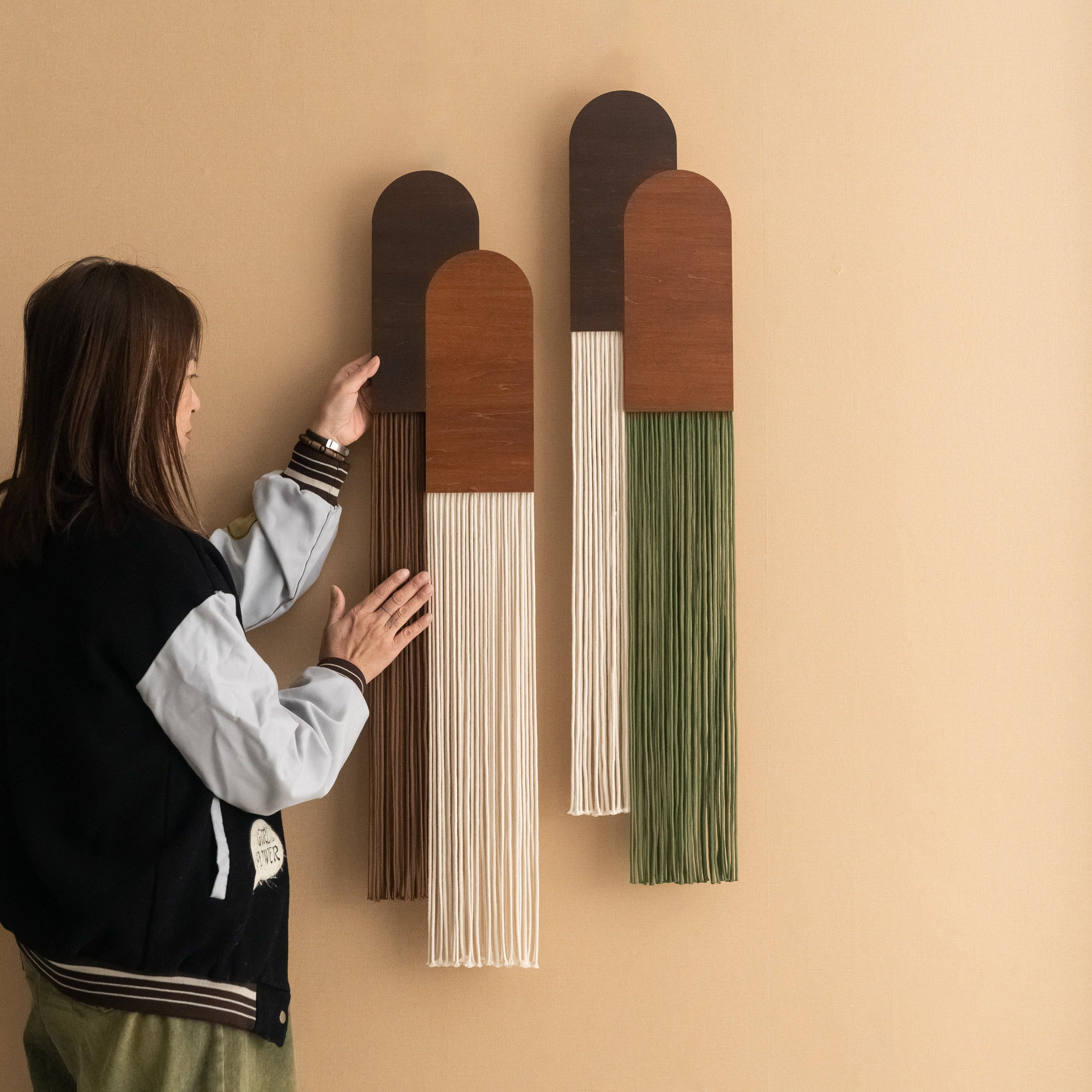 Macrame Fiber Wall Hanging For Boho Farmhouse Wall Decoration
