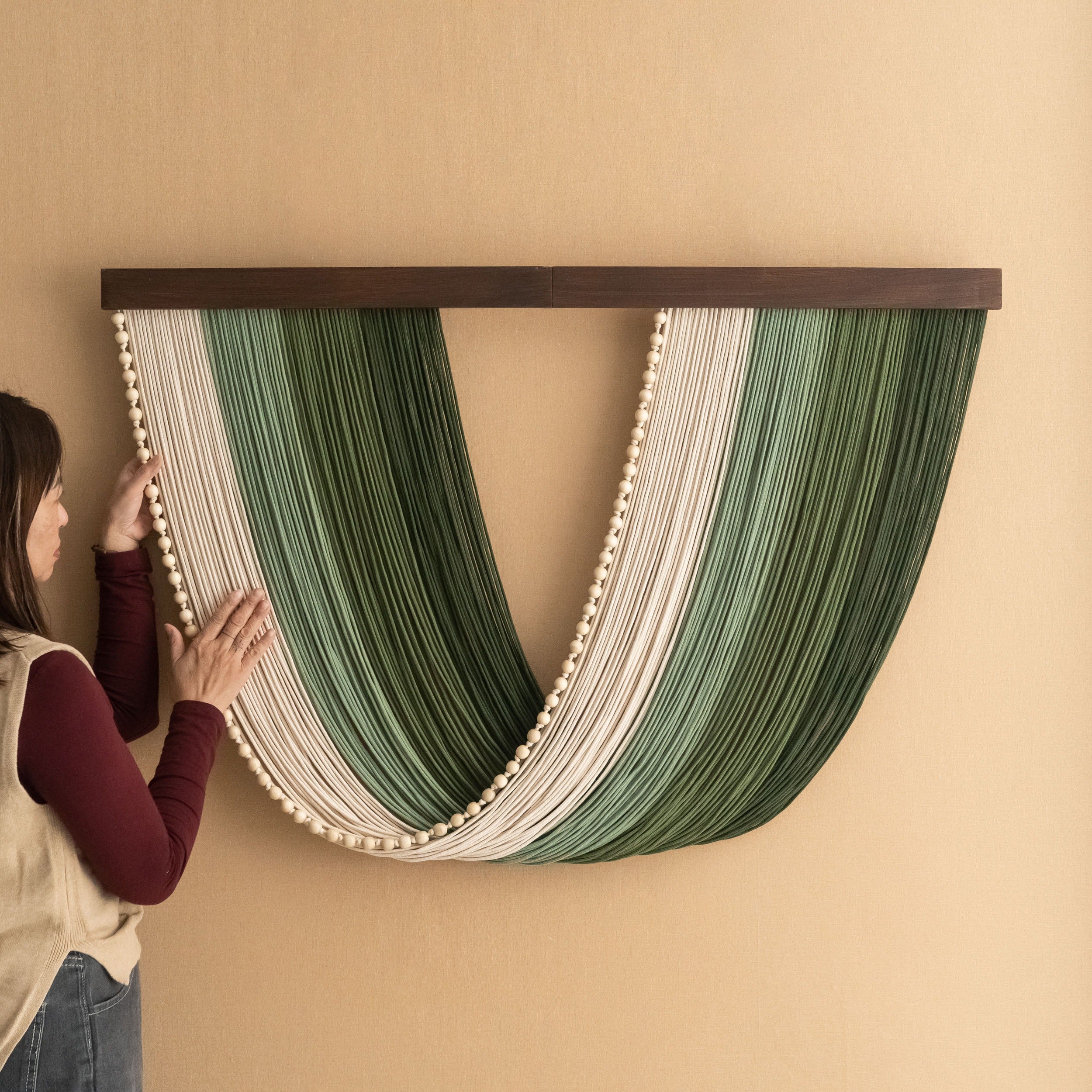 Macrame Fiber Wall Hanging For Cozy Boho Home Wall Decor