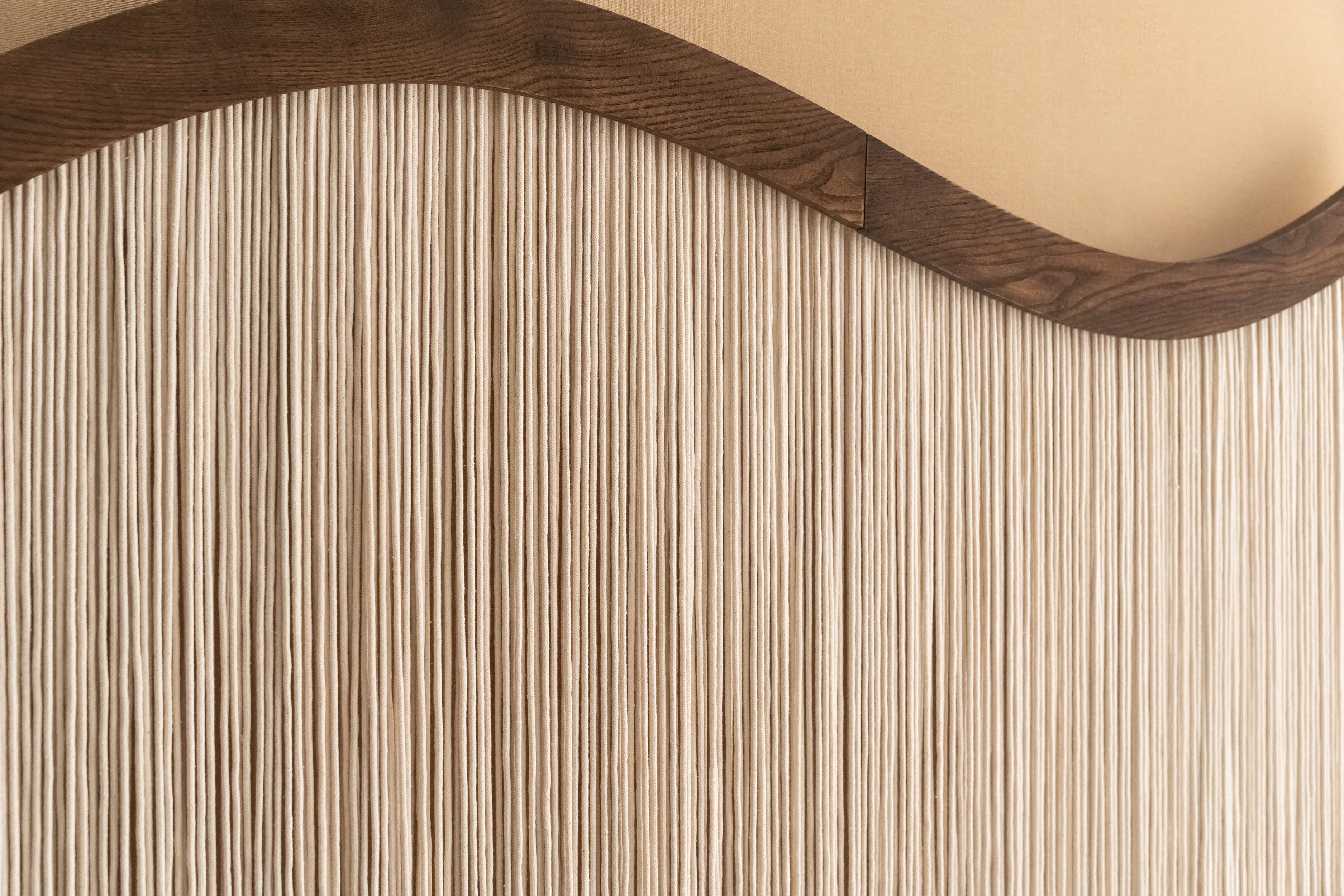 Minimalist Macrame Fiber Wall Hanging For Calm Organic Wall Decor