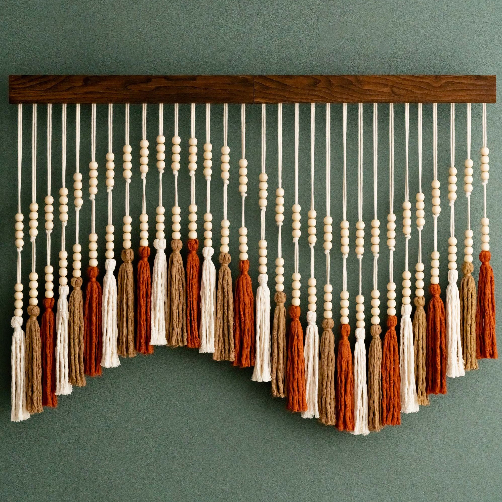 The Melody - Macrame Tassel Wall Hanging with Wood Beads V55