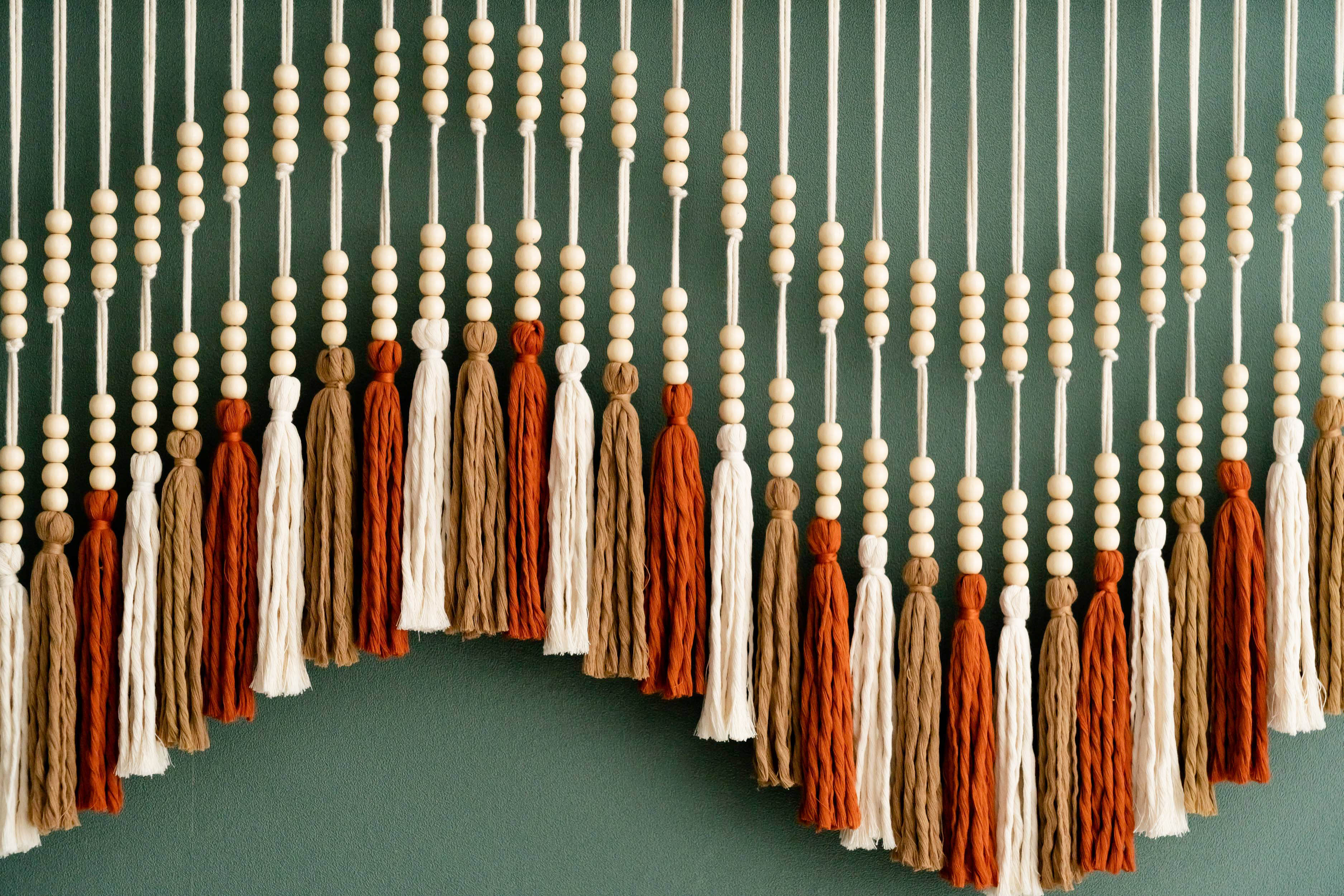 The Melody - Macrame Tassel Wall Hanging with Wood Beads V55