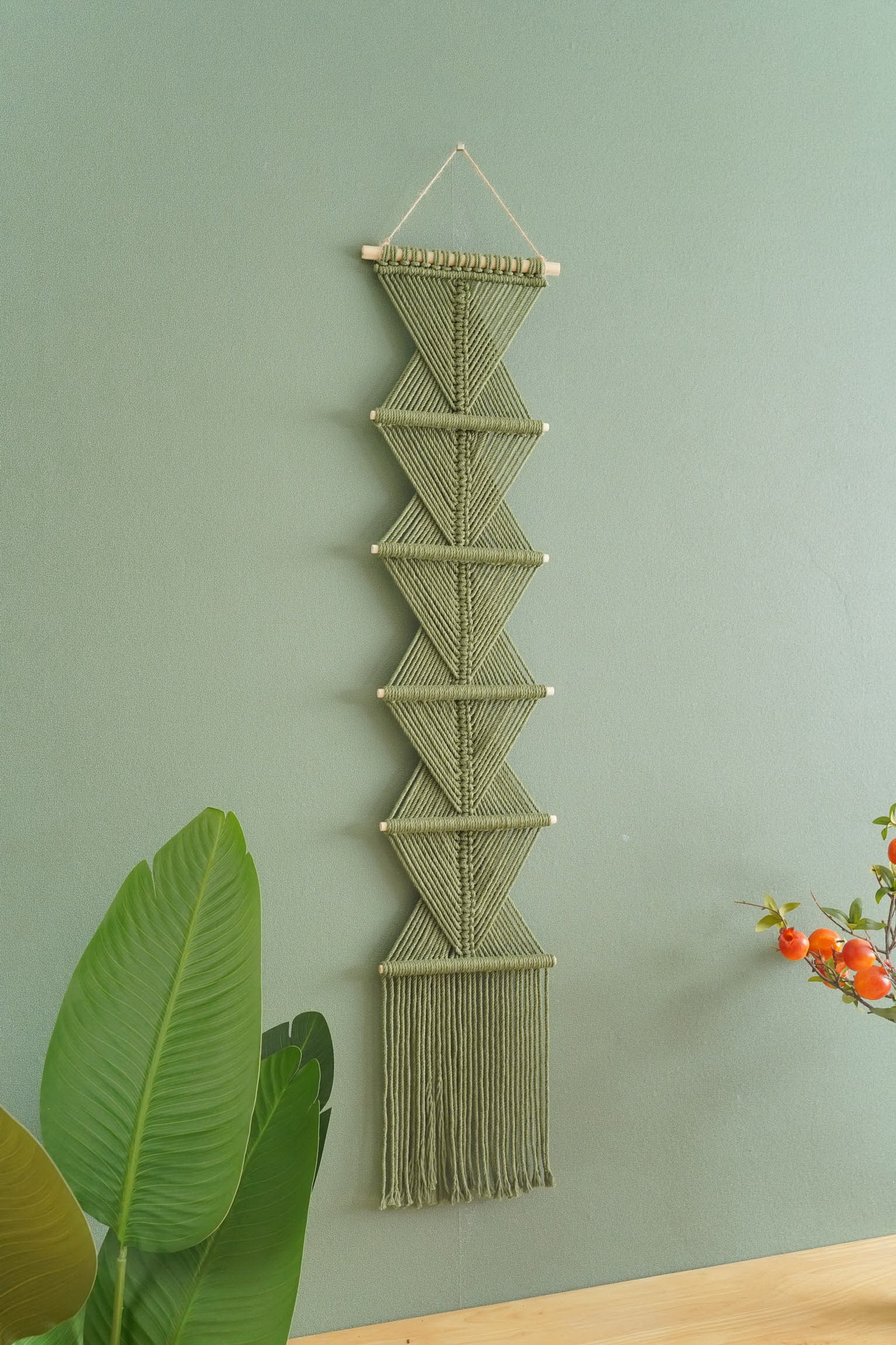 Macrame Wall Hanging Cotton Cord Boho Wall Decor for Geometric Style W06
