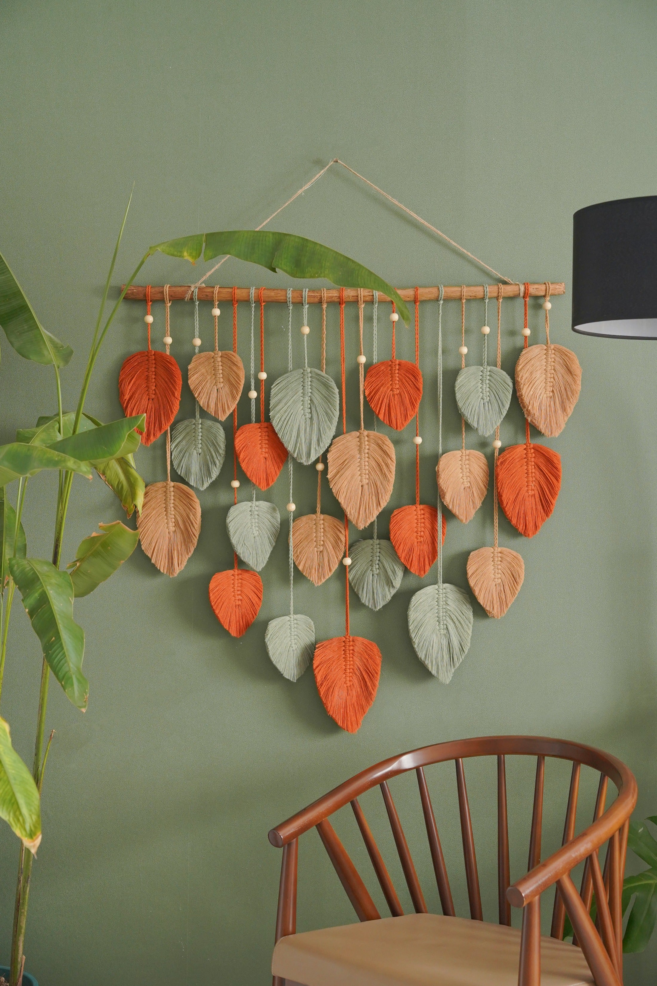 Macrame Leaves Wall Hanging Leaf Wall Decor for Home L03