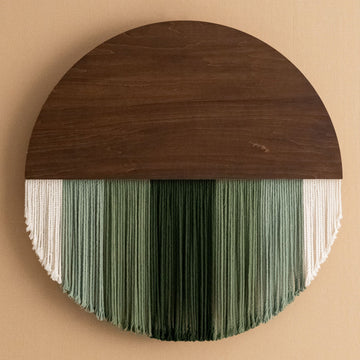 Lunar Memory Wall Hanging – Round Boho Fiber Moon Decor for Home V07