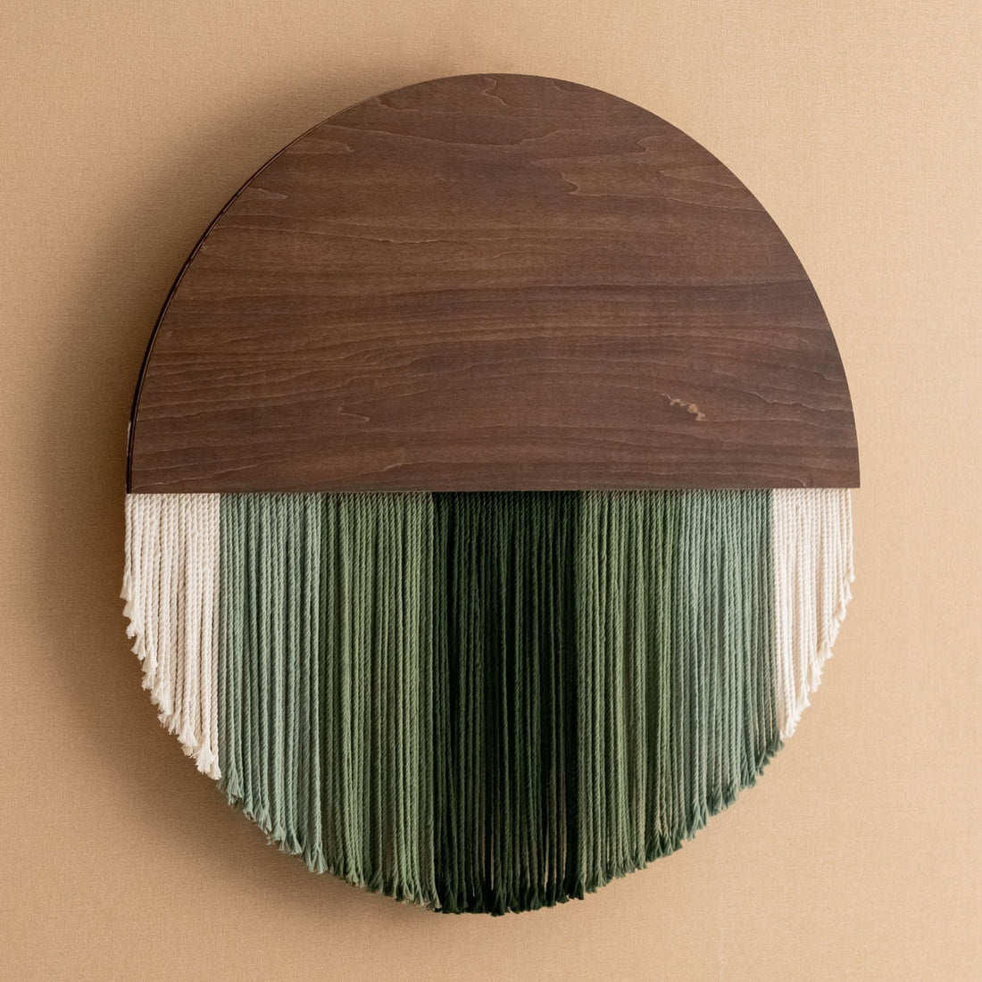 Lunar Memory Wall Hanging – Round Macrame Moon Art for Home V07