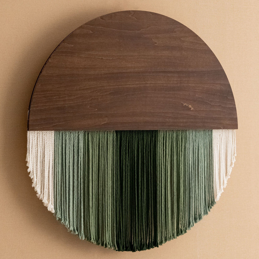 Lunar Memory Wall Hanging – Round Boho Fiber Moon Decor for Home V07