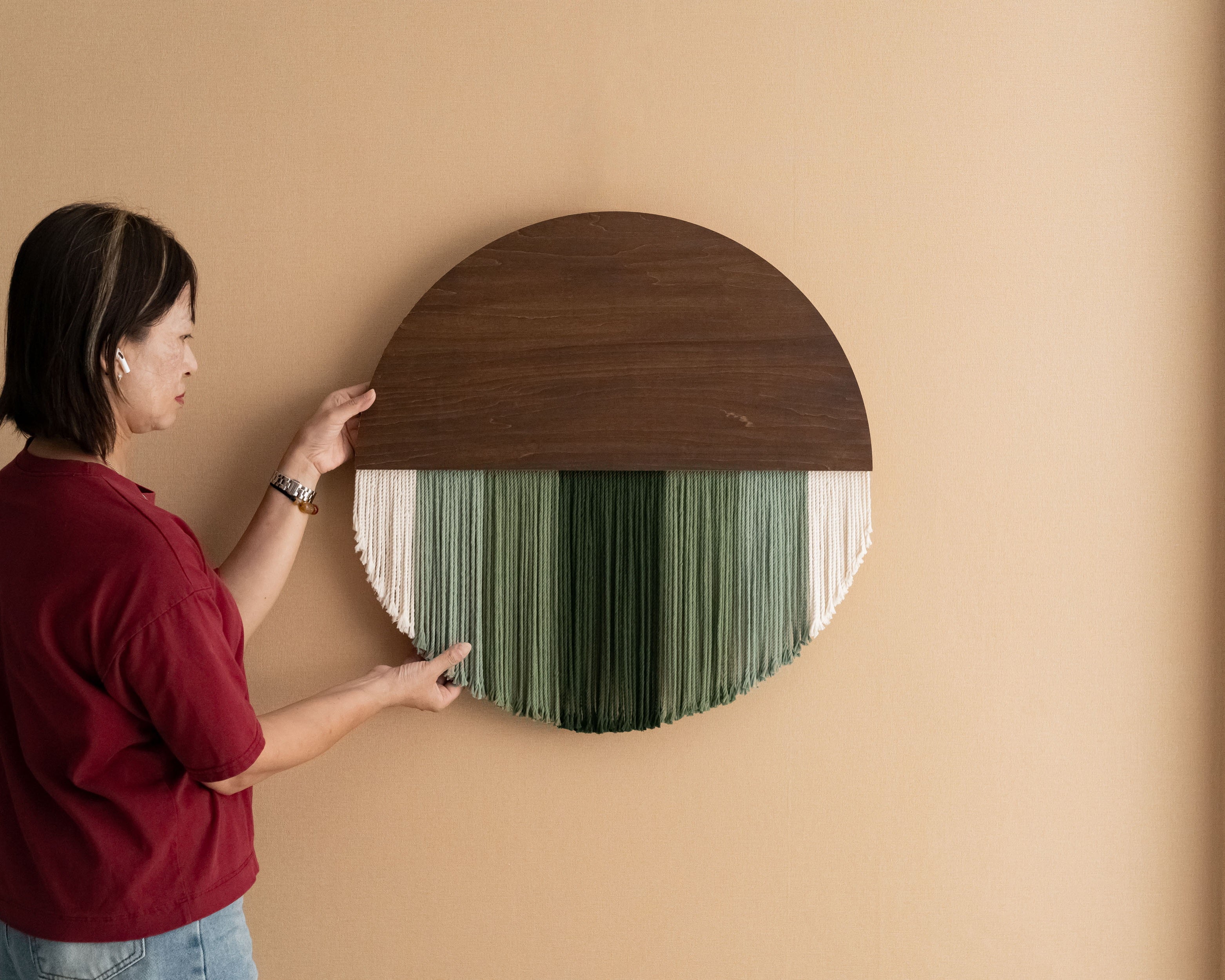 Lunar Memory Wall Hanging Art for Neutral Modern Interior Decor V07