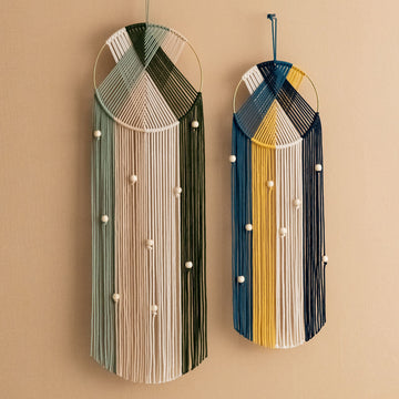 Fiber Wall Dreamcatcher - Boho Macrame Cotton Wall Art V52