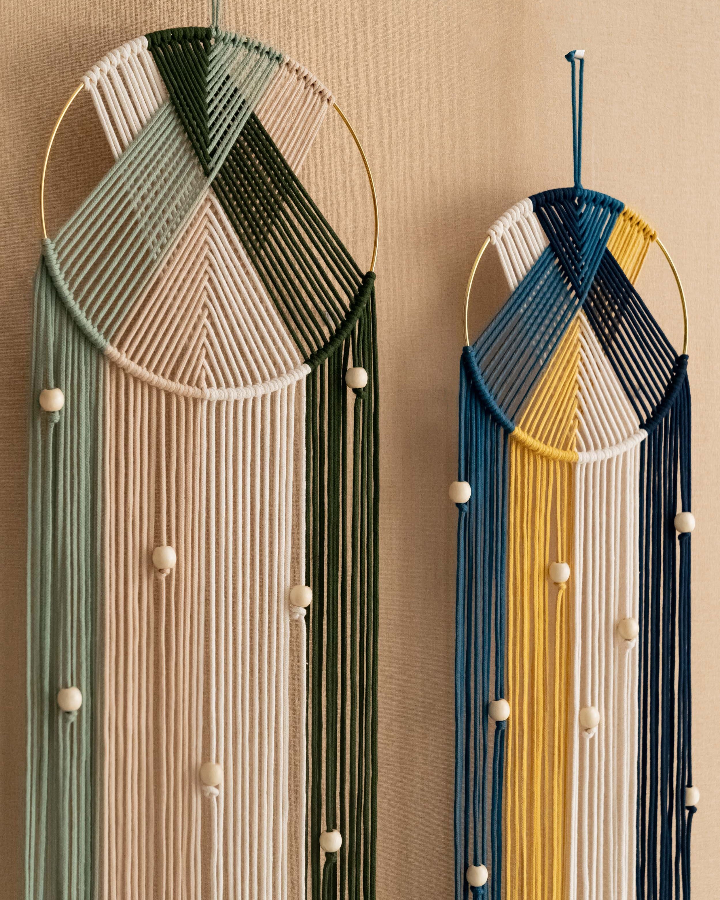 Fiber Wall Dreamcatcher - Boho Macrame Cotton Wall Art V52