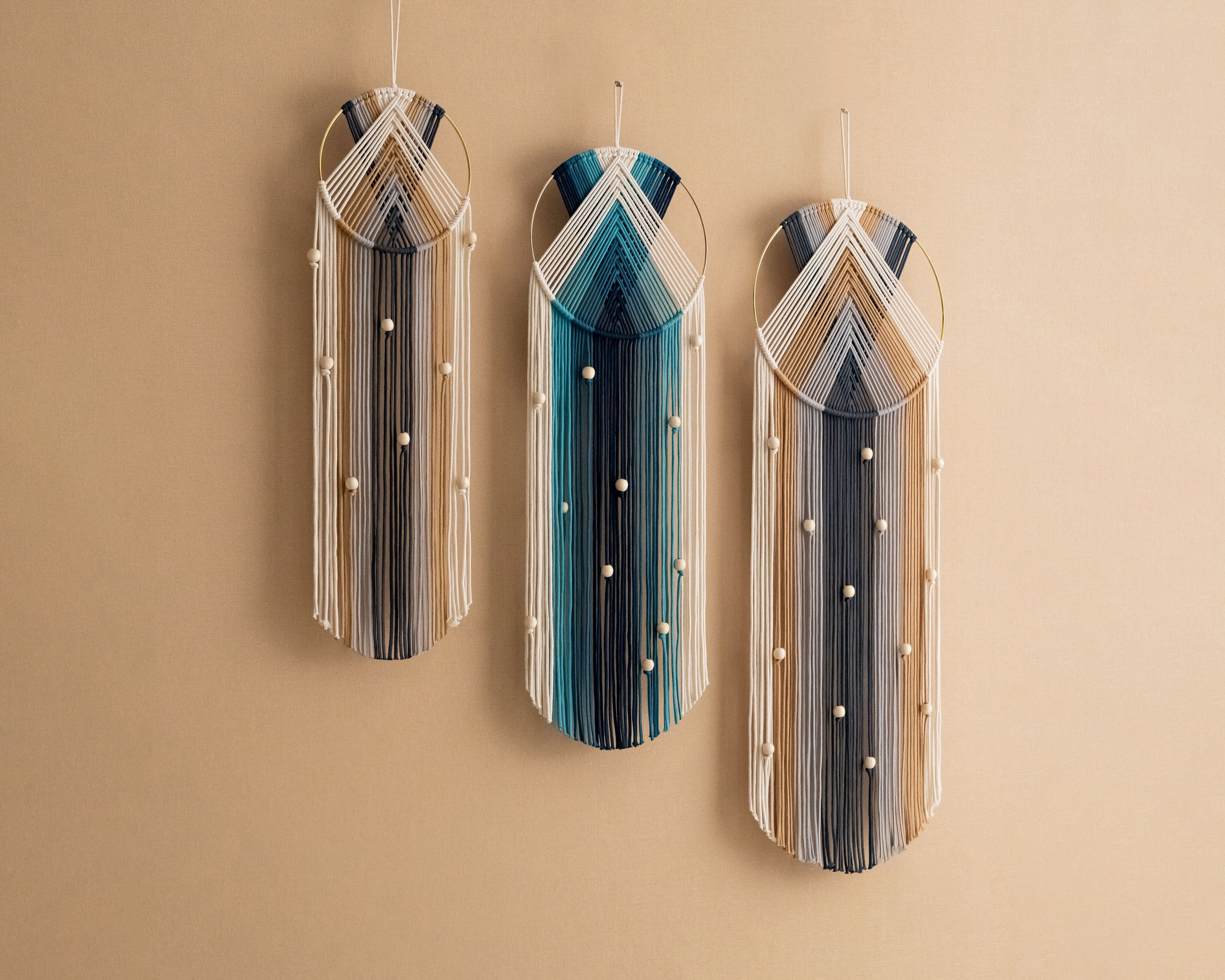 Macrame Dreamcatcher - Boho Cotton Wall Hanging Decor V51