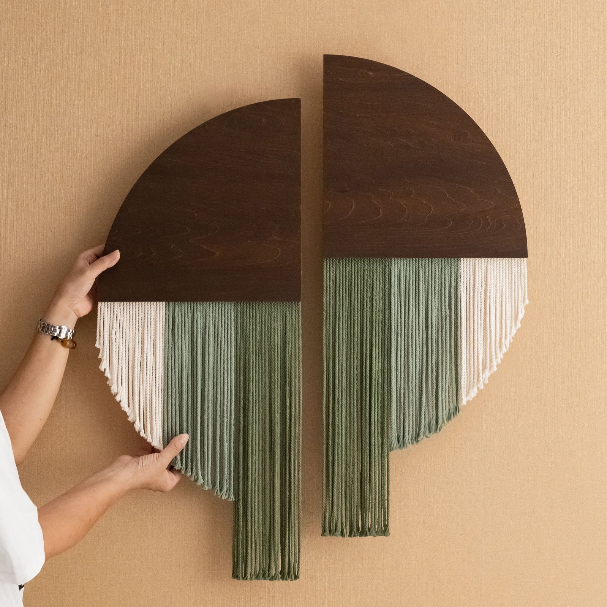 Soulmate Macrame Jellyfish Wall Hanging - Duo Half-Circle Decor V65
