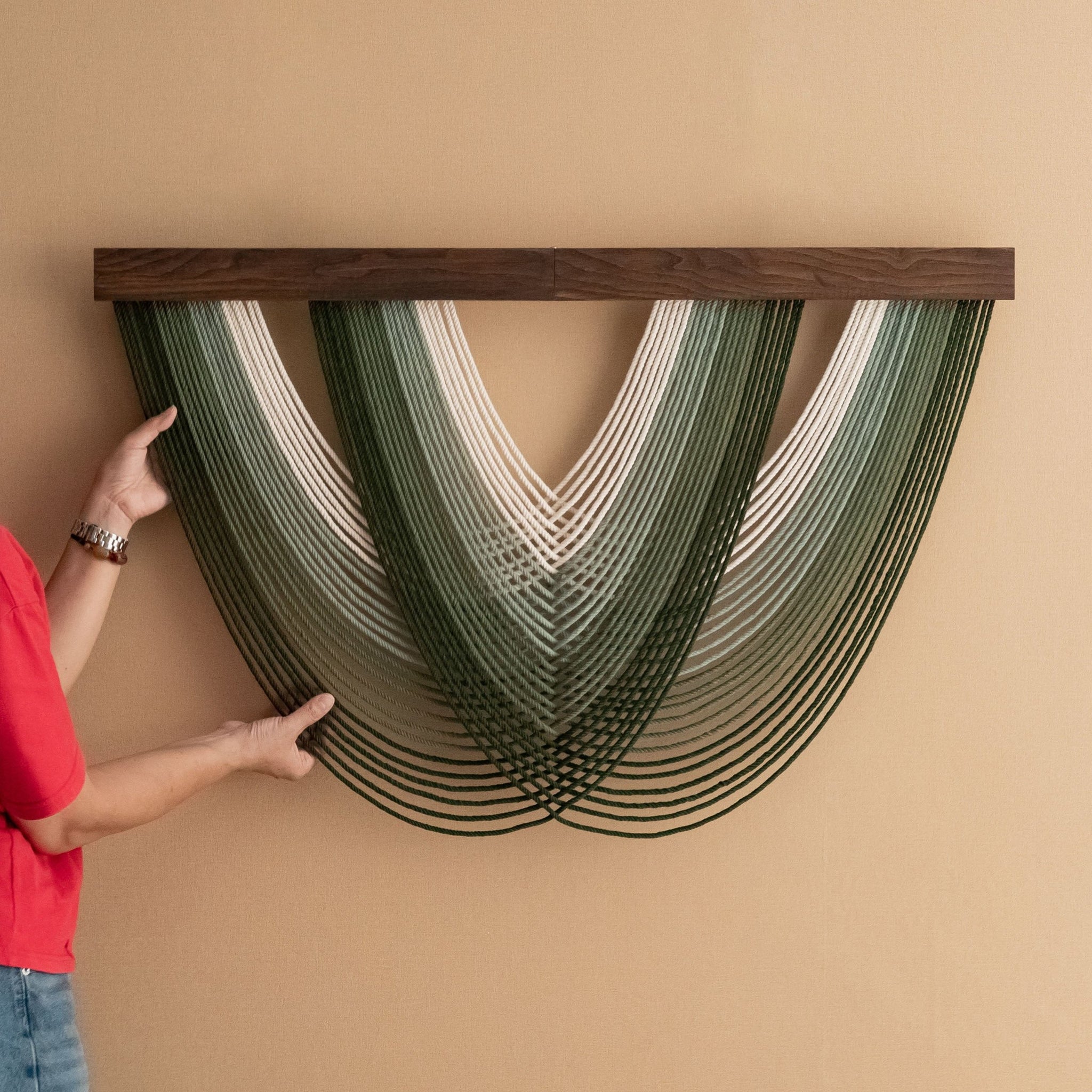 The Matrix Macrame Jellyfish Wall Hanging - Green Layered Decor V16