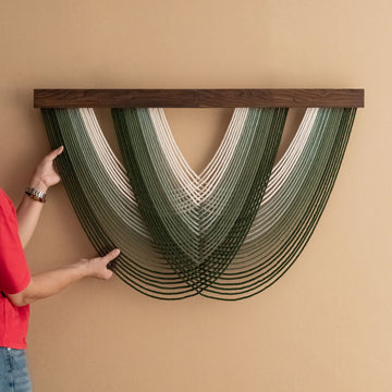 The Matrix Macrame Jellyfish Wall Hanging - Green Layered Decor V16