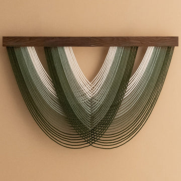 The Matrix Macrame Wall Hanging - Green Layered Decor V16