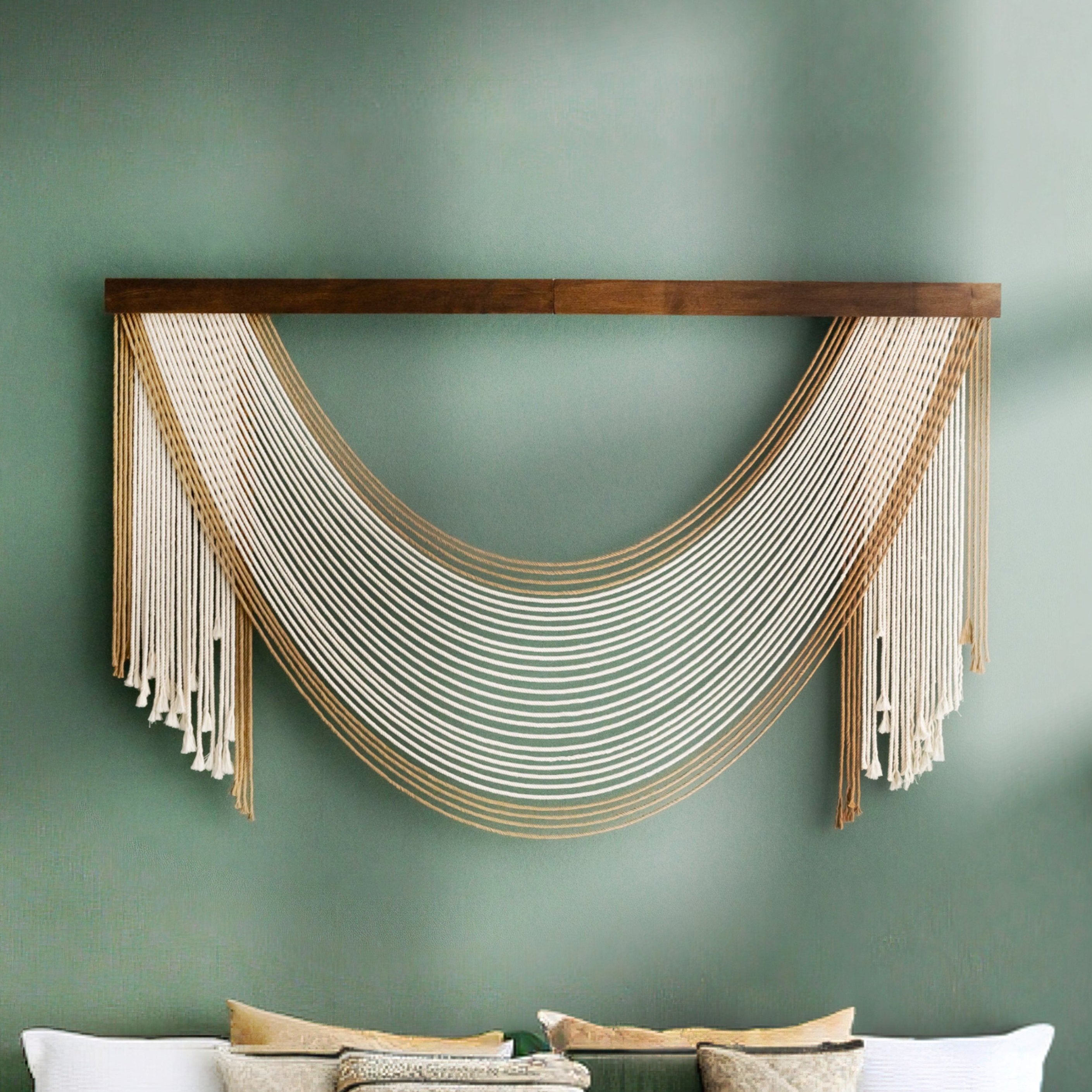 Macrame Fiber Wall Hanging For Stylish Boho Home Decoration