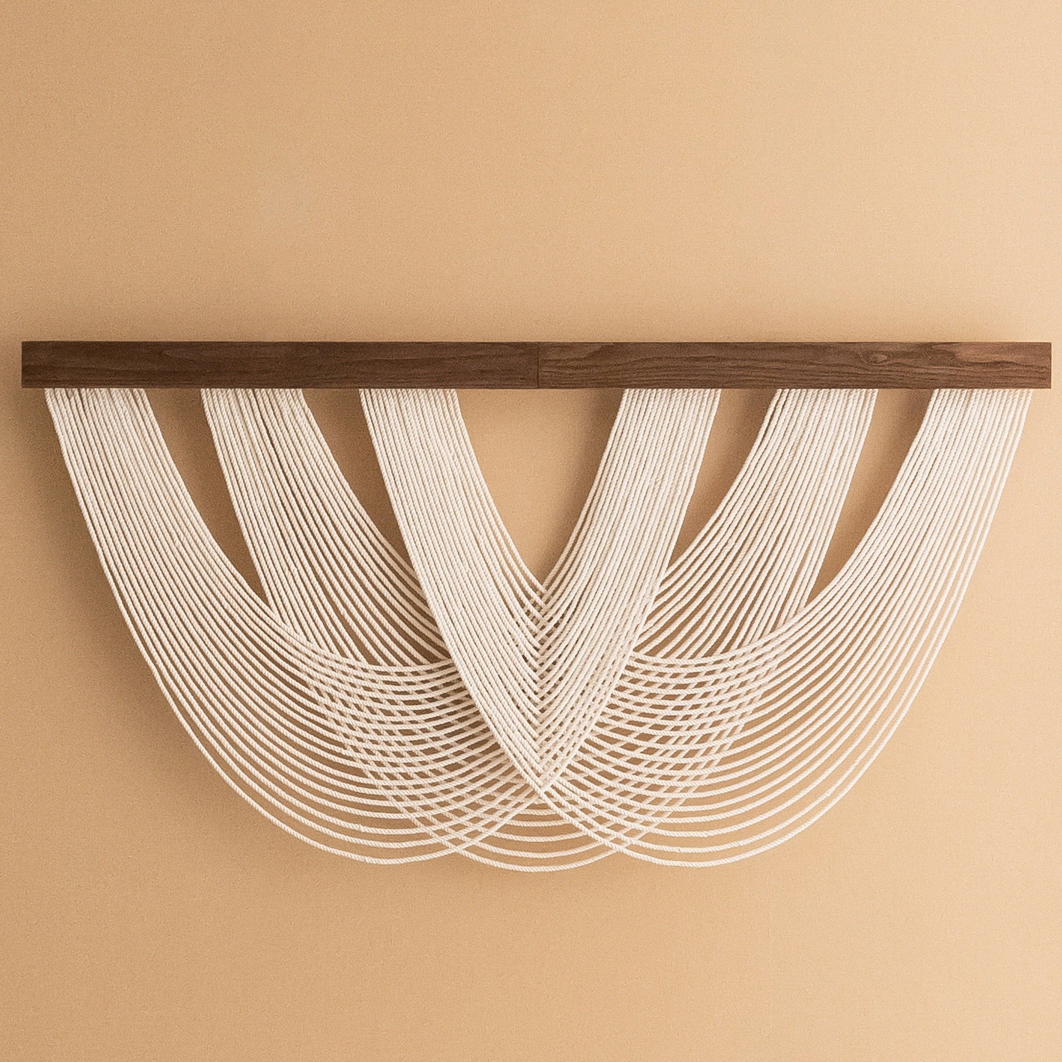 Soft Tangle Macrame Wall Hanging – Large Neutral Fiber Art V28