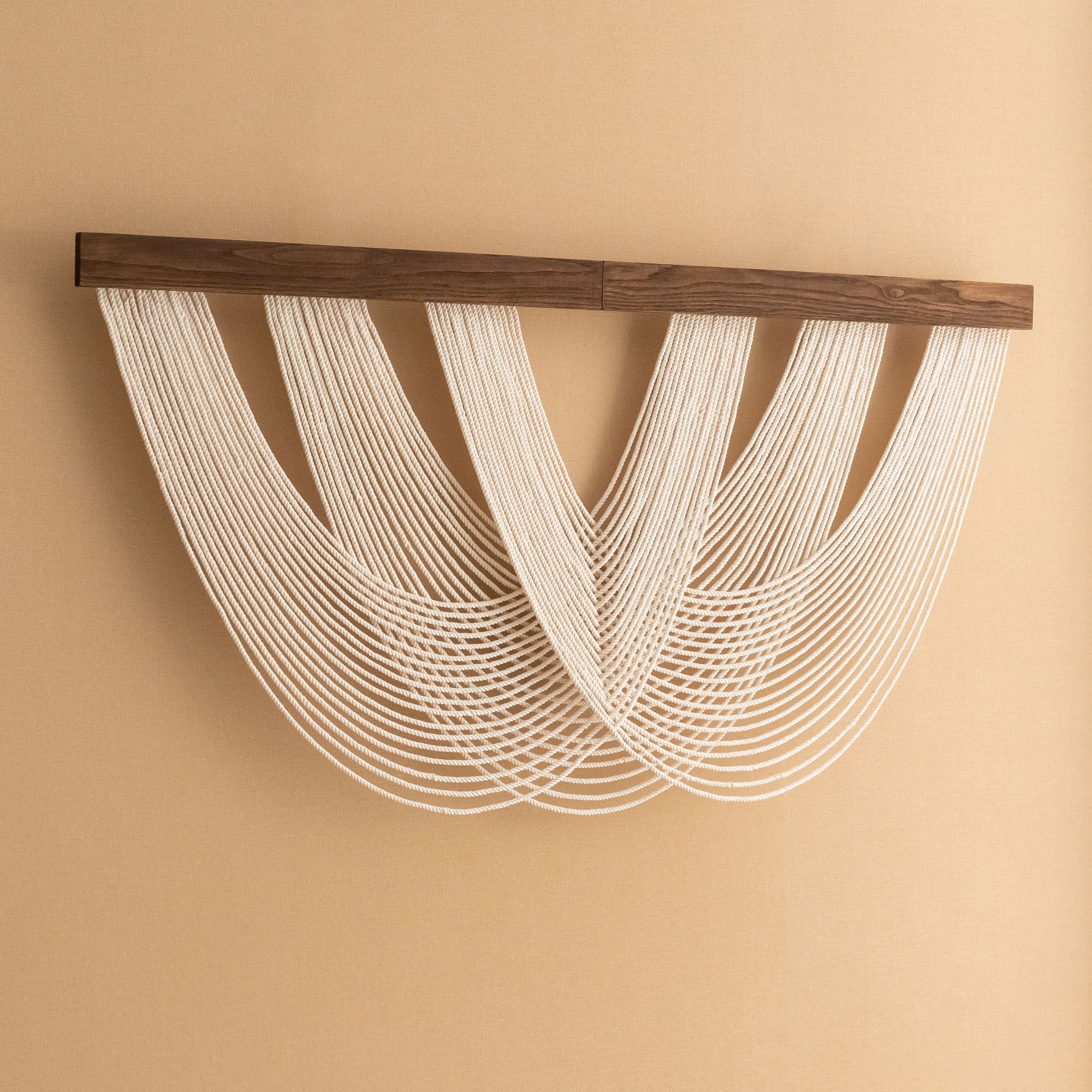 Soft Tangle - Layered Black Yarn Wall Hanging for Modern Decor V28