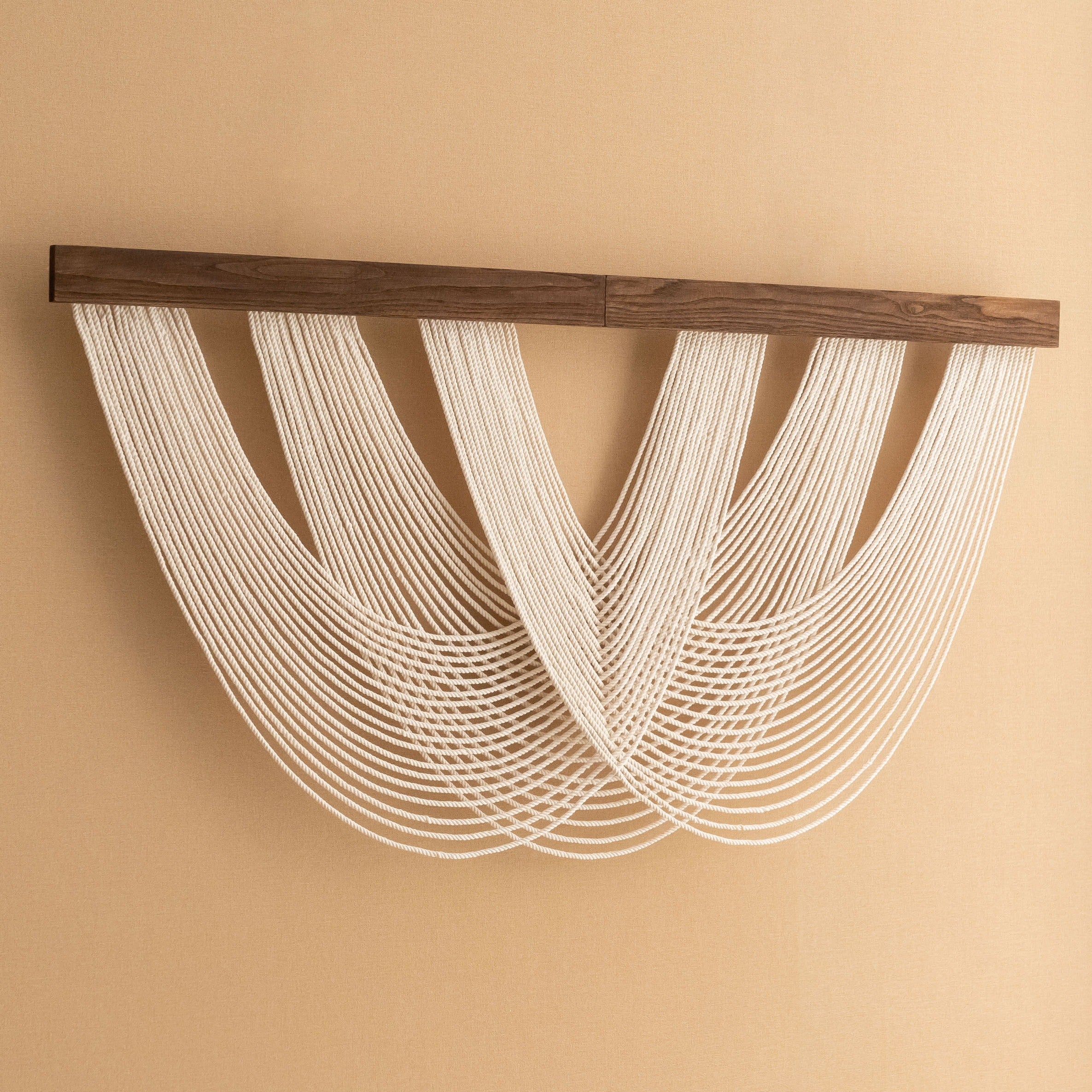 Soft Tangle Macrame Wall Hanging – Large Neutral Fiber Art V28