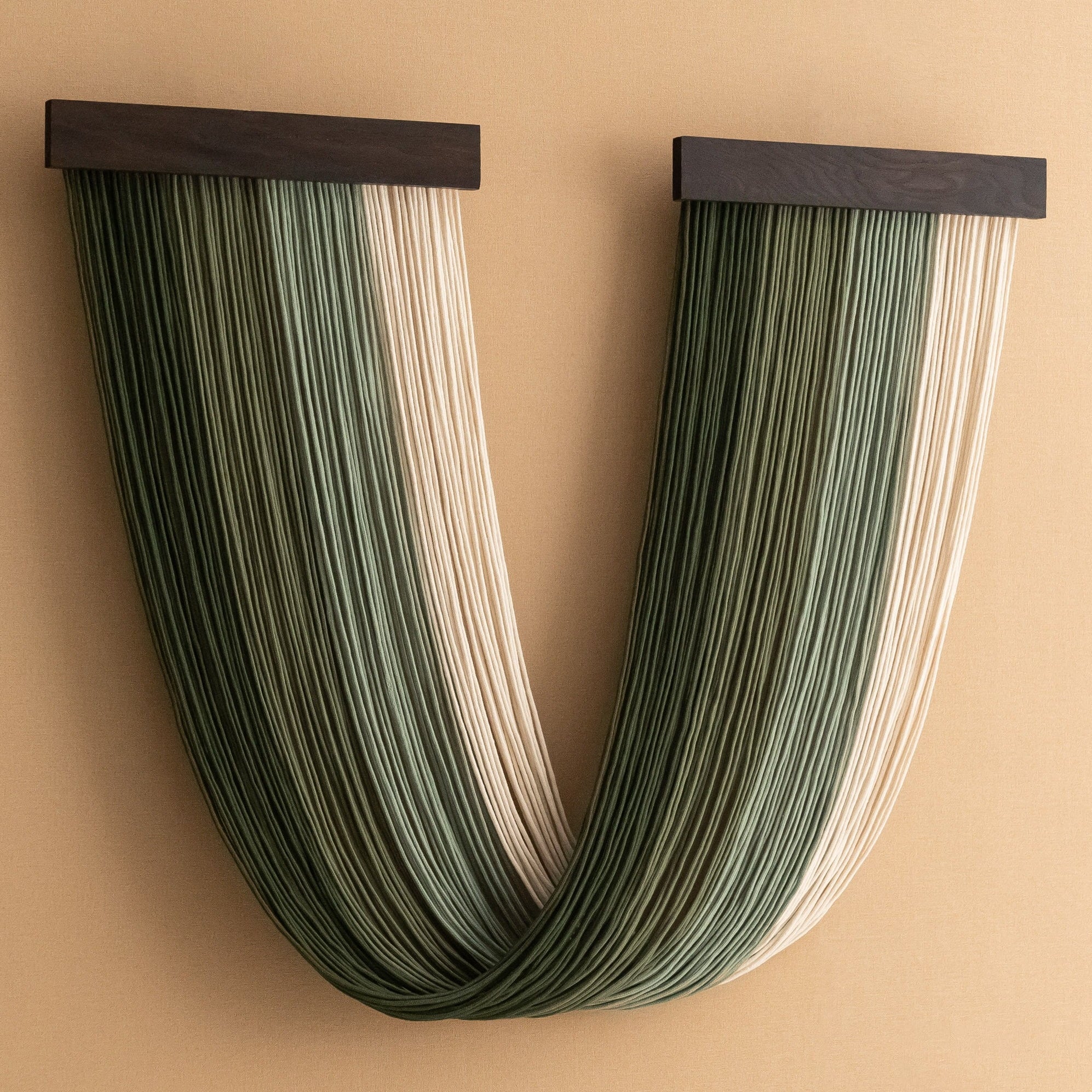 Milky Way Jellyfish - U-Shaped Macrame Wall Hanging in Earthy Green W59