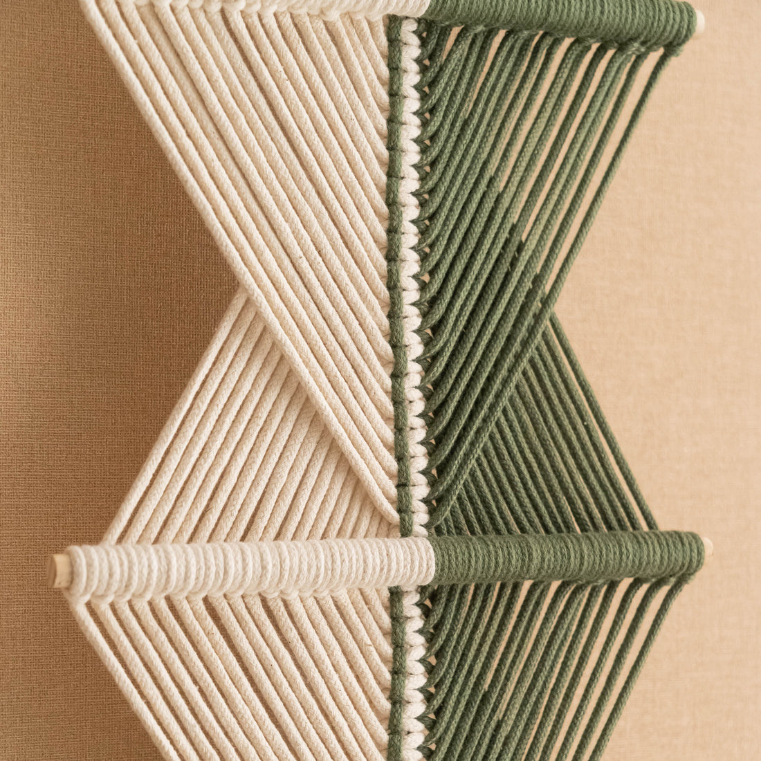 Fiber Wall Hanging - Geometric Macrame Cotton Wall Art Decor V77