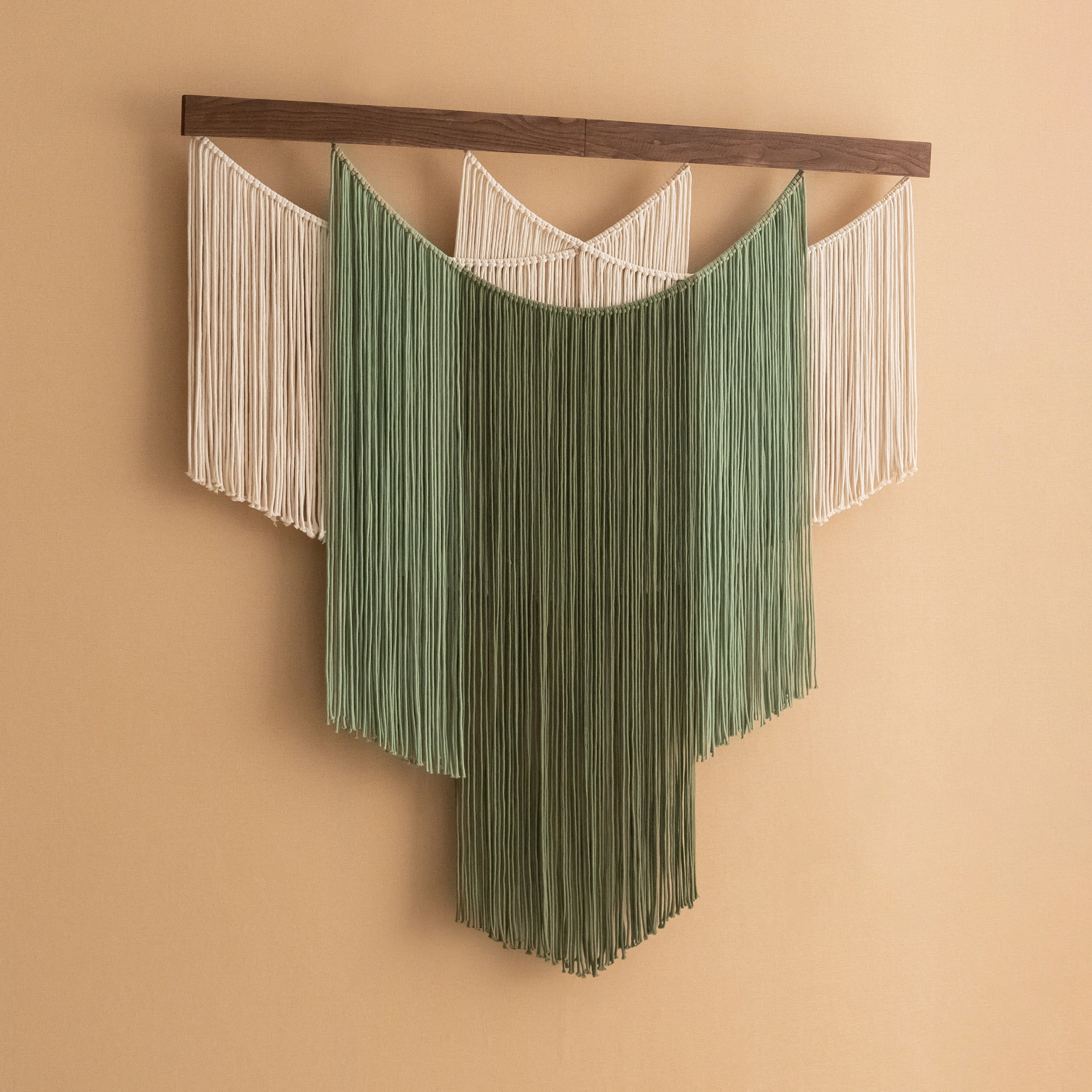 The Shield Macrame Wall Hanging – Warm Layered Textured Wall Art V83