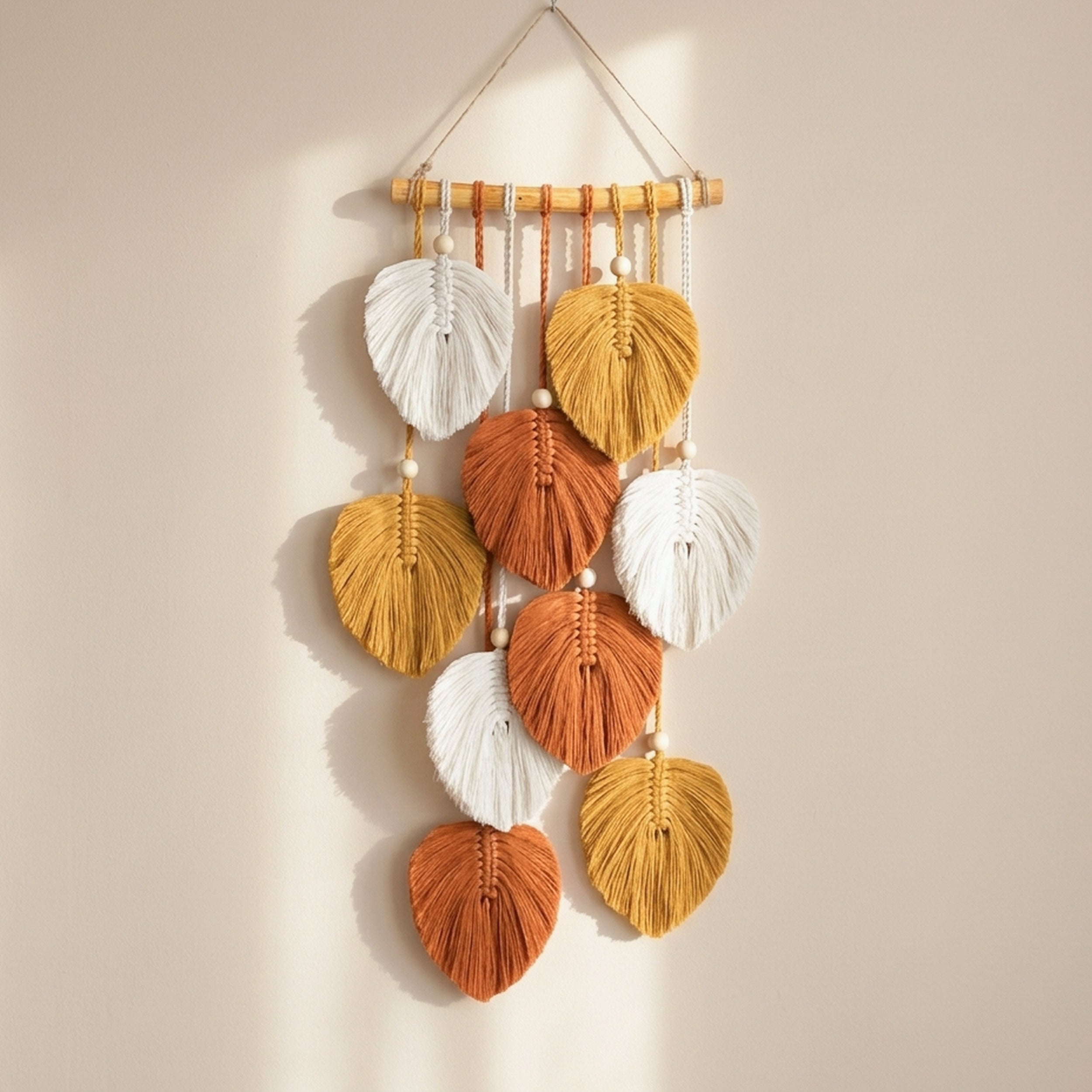Macrame Leaves Wall Hanging Botanical Wall Decor for Boho L40