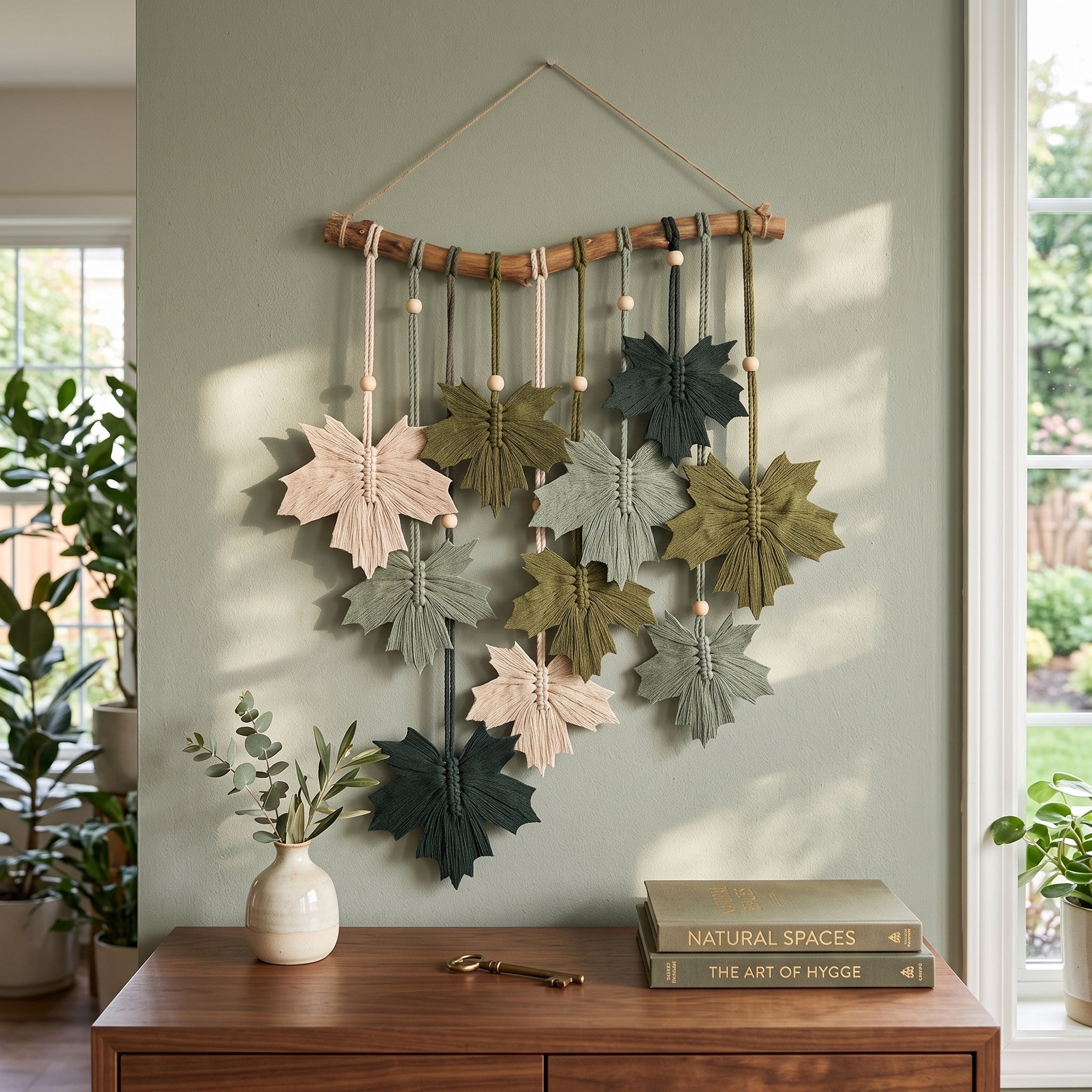 Macrame Leaves Wall Hanging Nature Wall Decor for Home L28