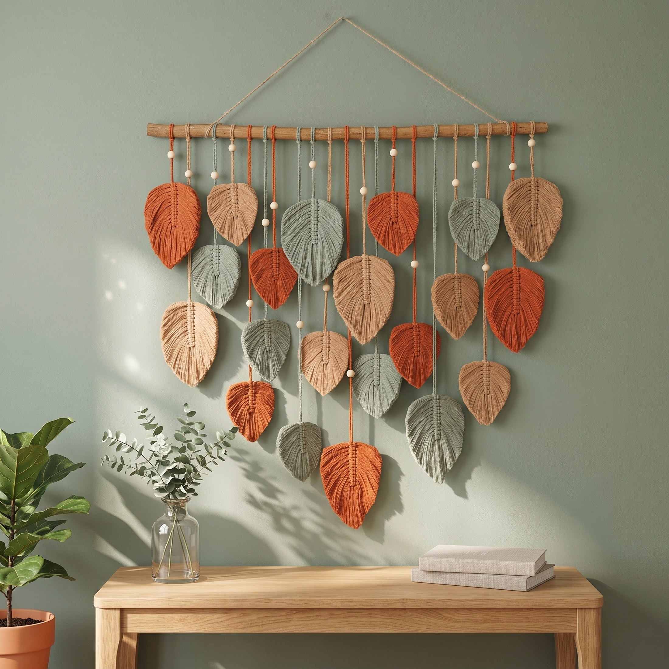 Macrame Leaves Wall Hanging Leaf Wall Decor for Home L03