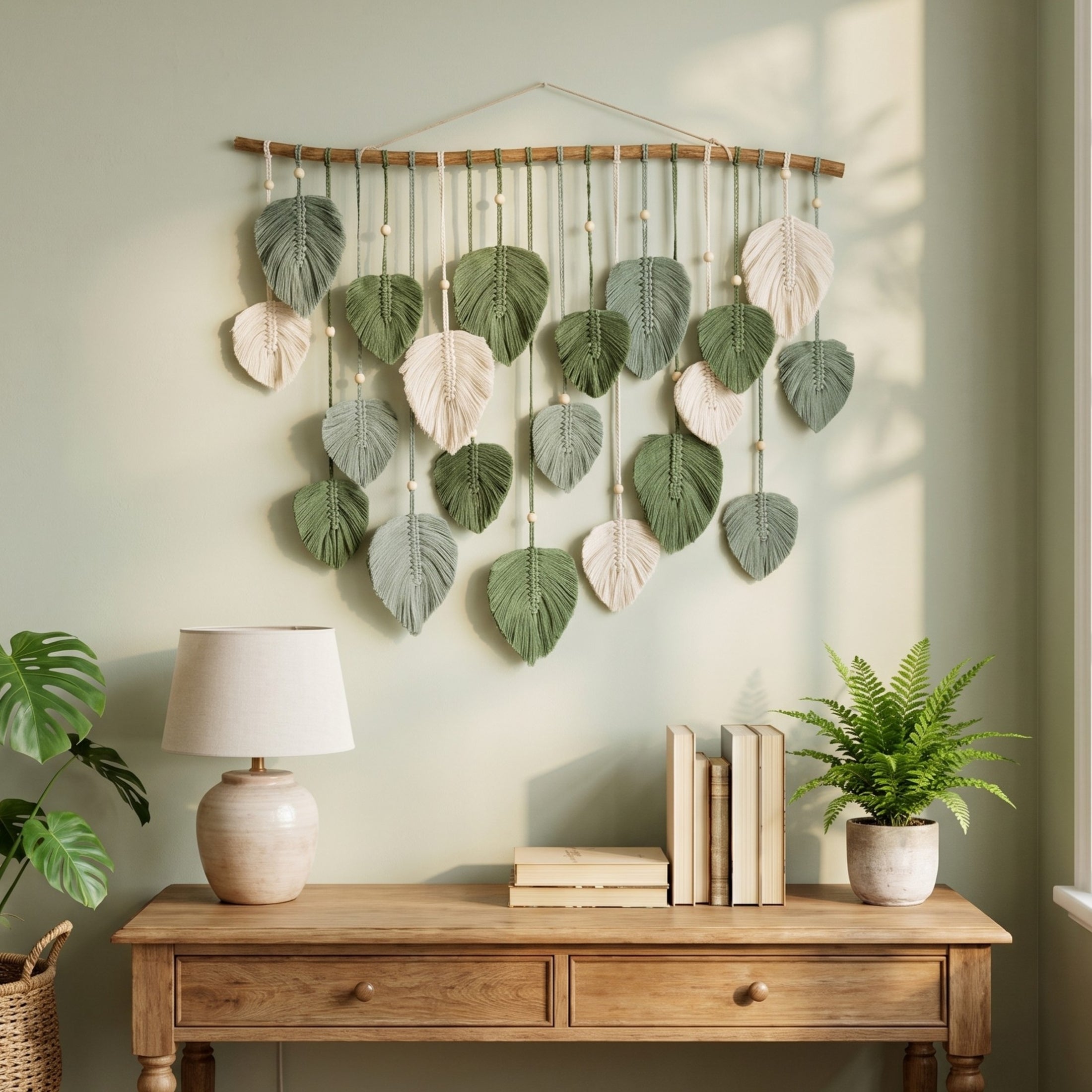 Macrame Leaves Wall Hanging Leaf Wall Decor for Home L03