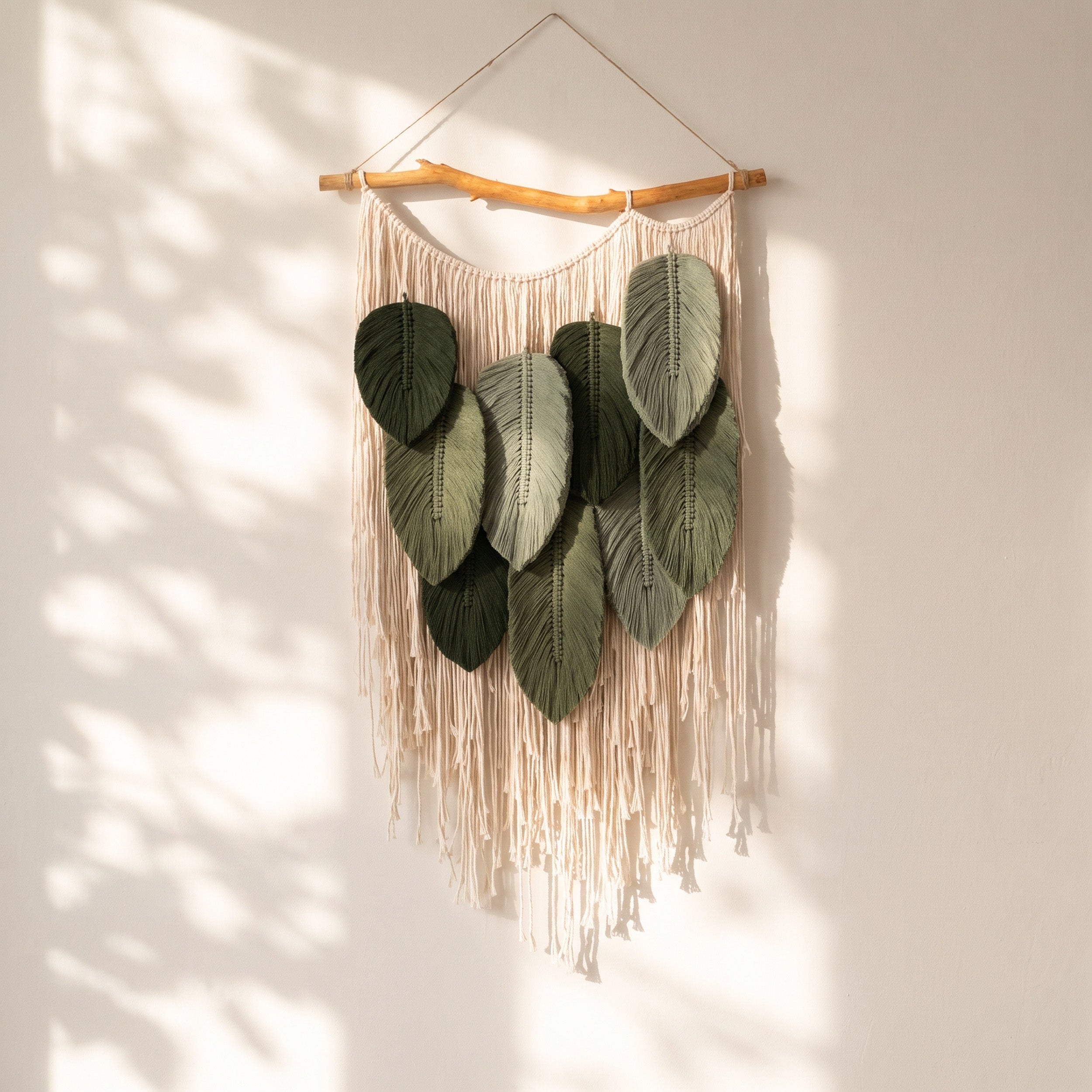 Macrame Leaves Wall Hanging Botanical Wall Decor for Home L45