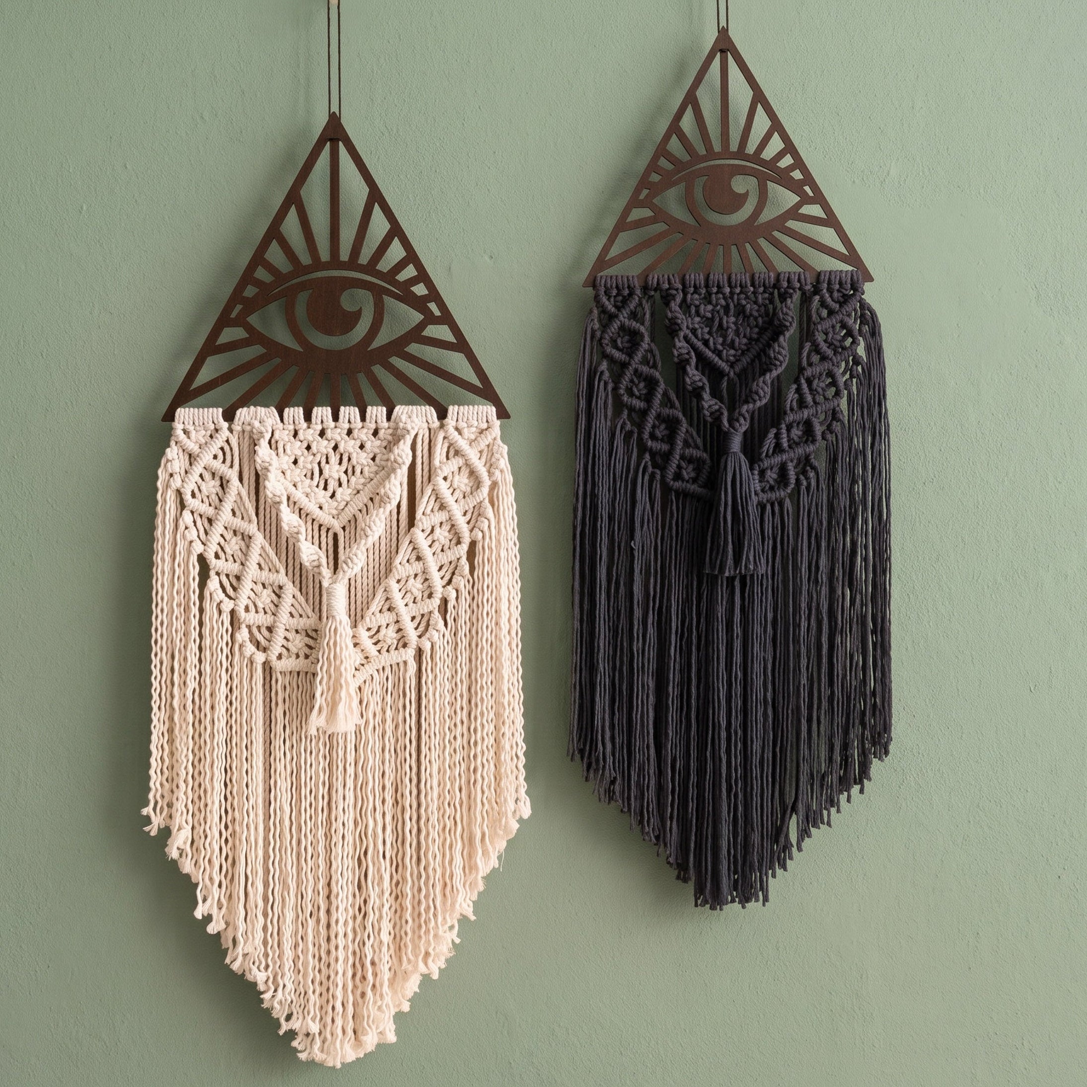 Macrame Evil Eye Wall Hanging for Boho Evil Eye Decor U19