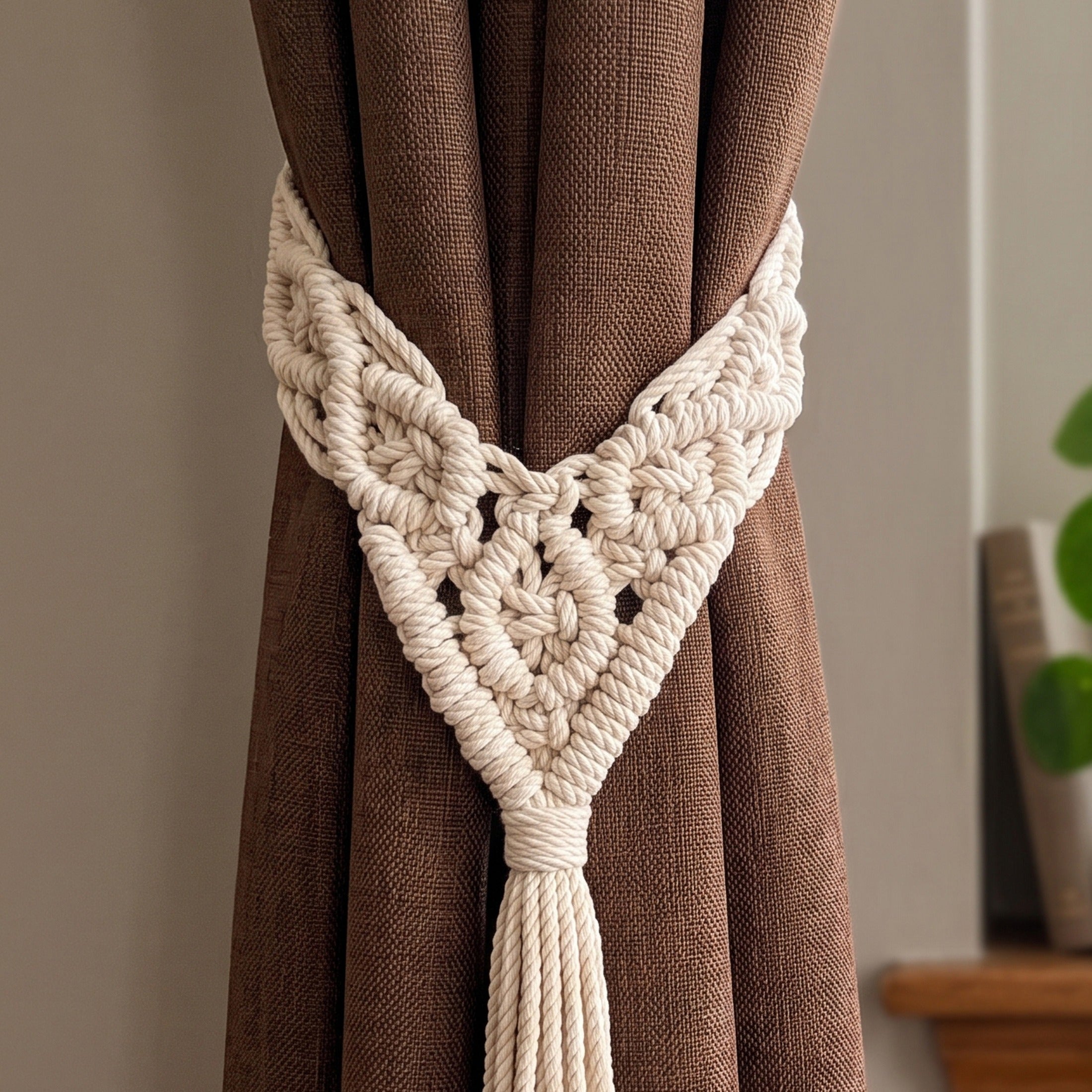 Macrame Curtain Tieback Tassel for Boho Curtain Tiebacks C19