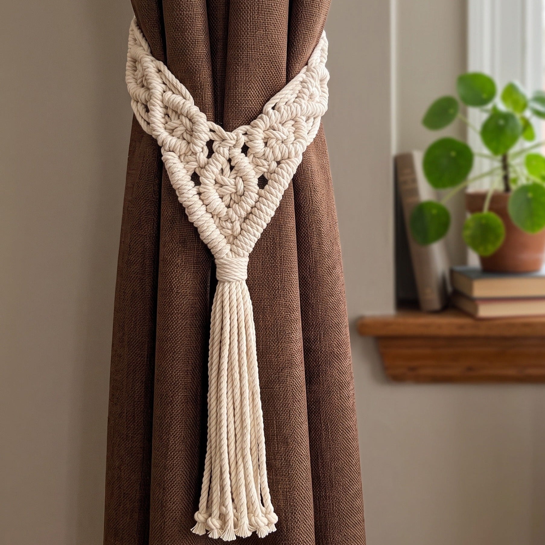 Macrame Curtain Tieback Tassel for Boho Curtain Tiebacks C19