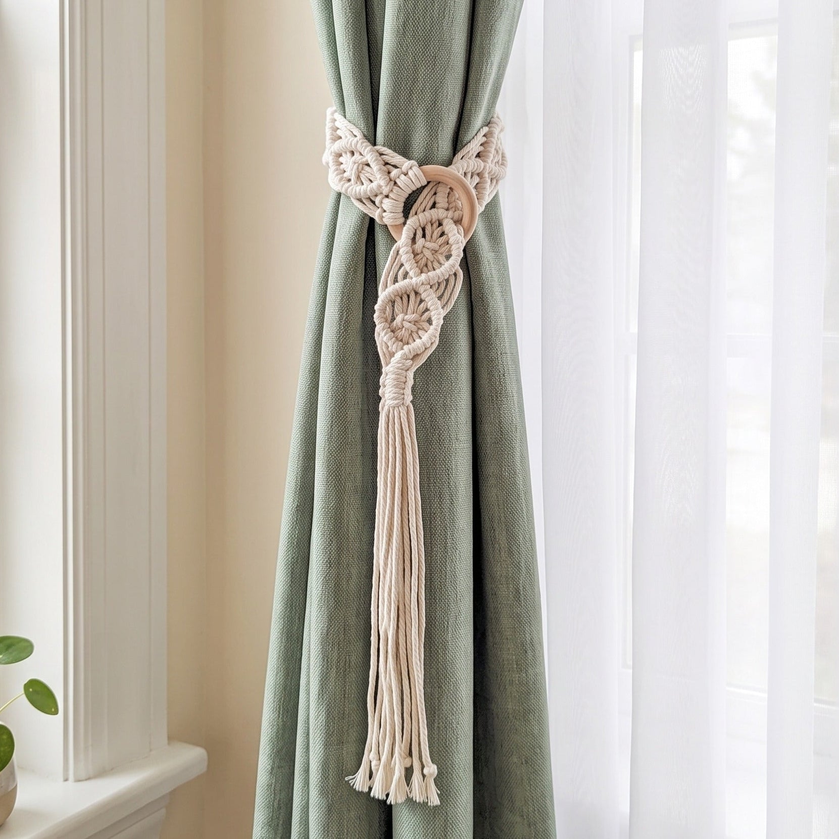 Macrame Curtain Tieback Tassel for Window Curtain Tieback C22