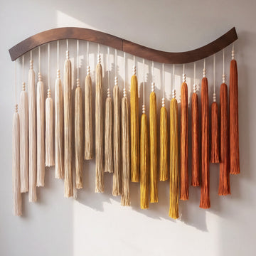 Arcadia Wall Art Macrame Wood for Modern Wall Hanging Decor U44