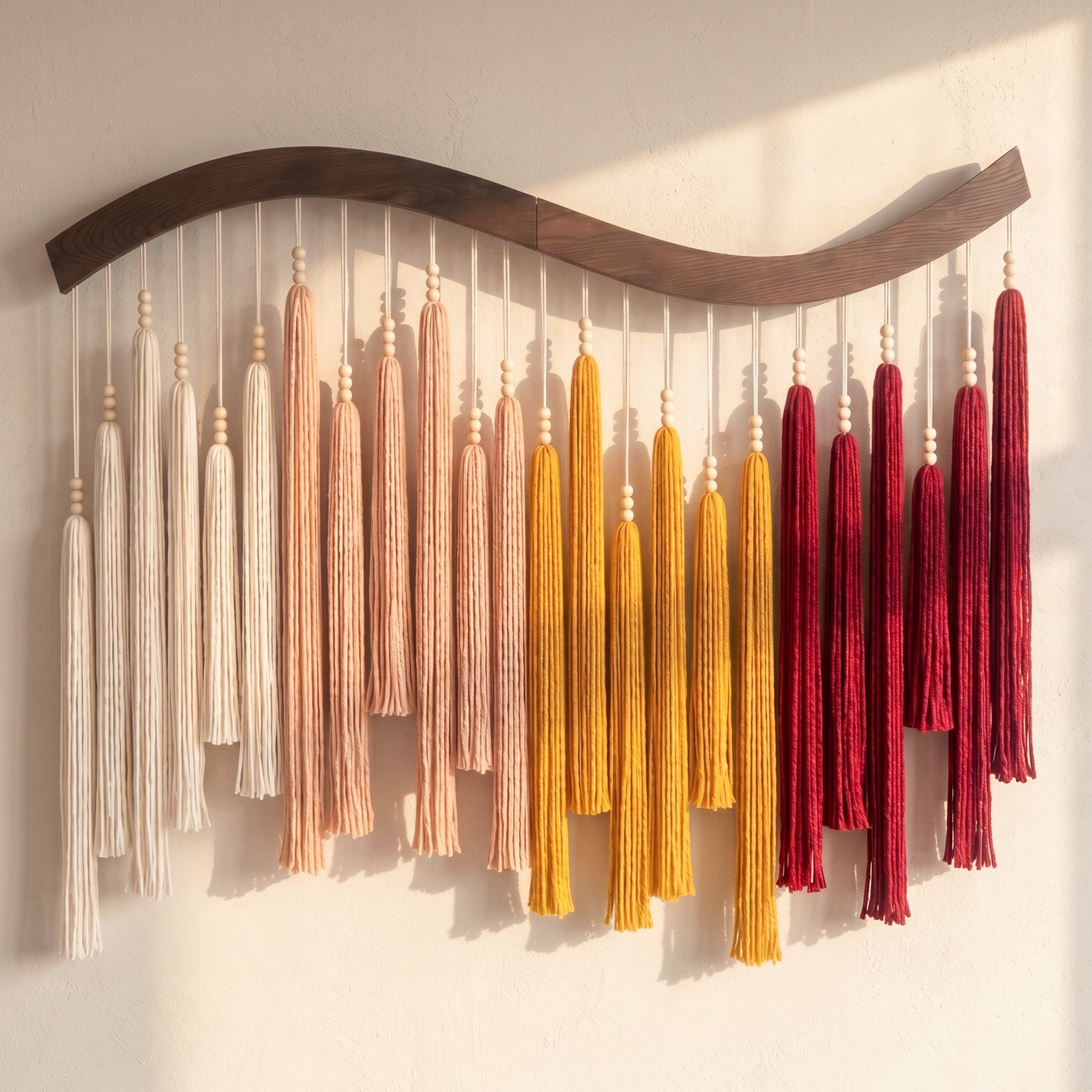 Arcadia Wall Art Macrame Wood for Modern Wall Hanging Decor U44