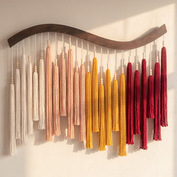 Arcadia Wall Art Macrame Wood for Modern Wall Hanging Decor U44